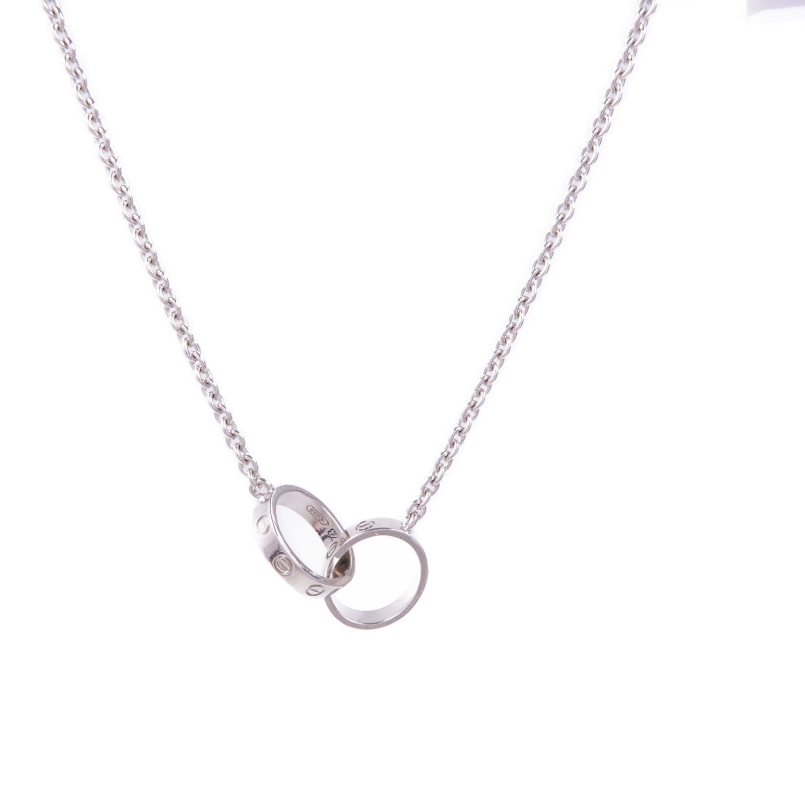 CARTIER 18K白金Love Necklace項鍊