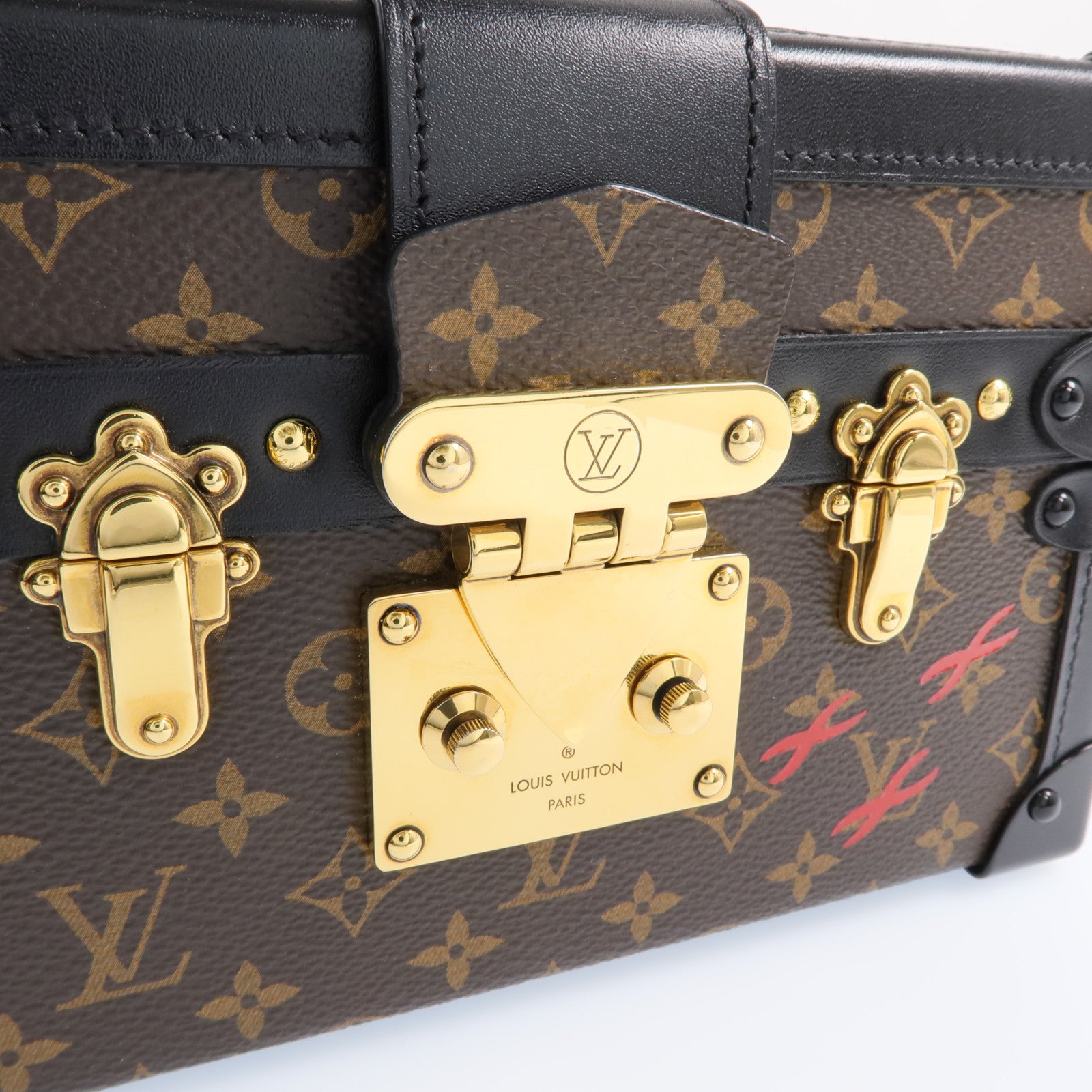 LOUIS VUITTON Monogram Petite Malle金扣肩背袋