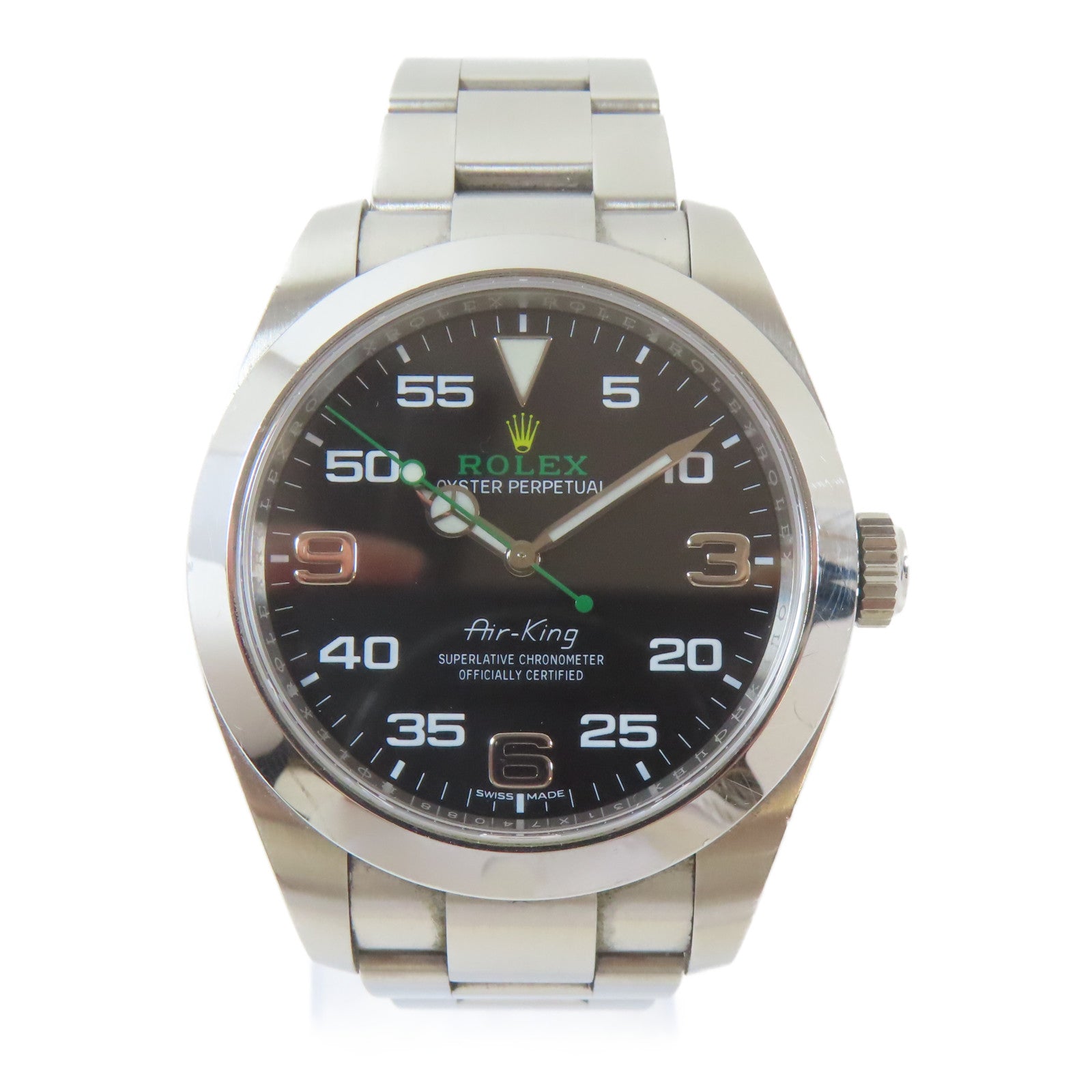 ROLEX Air King不鏽鋼手錶自動機芯黑色#17.5cm