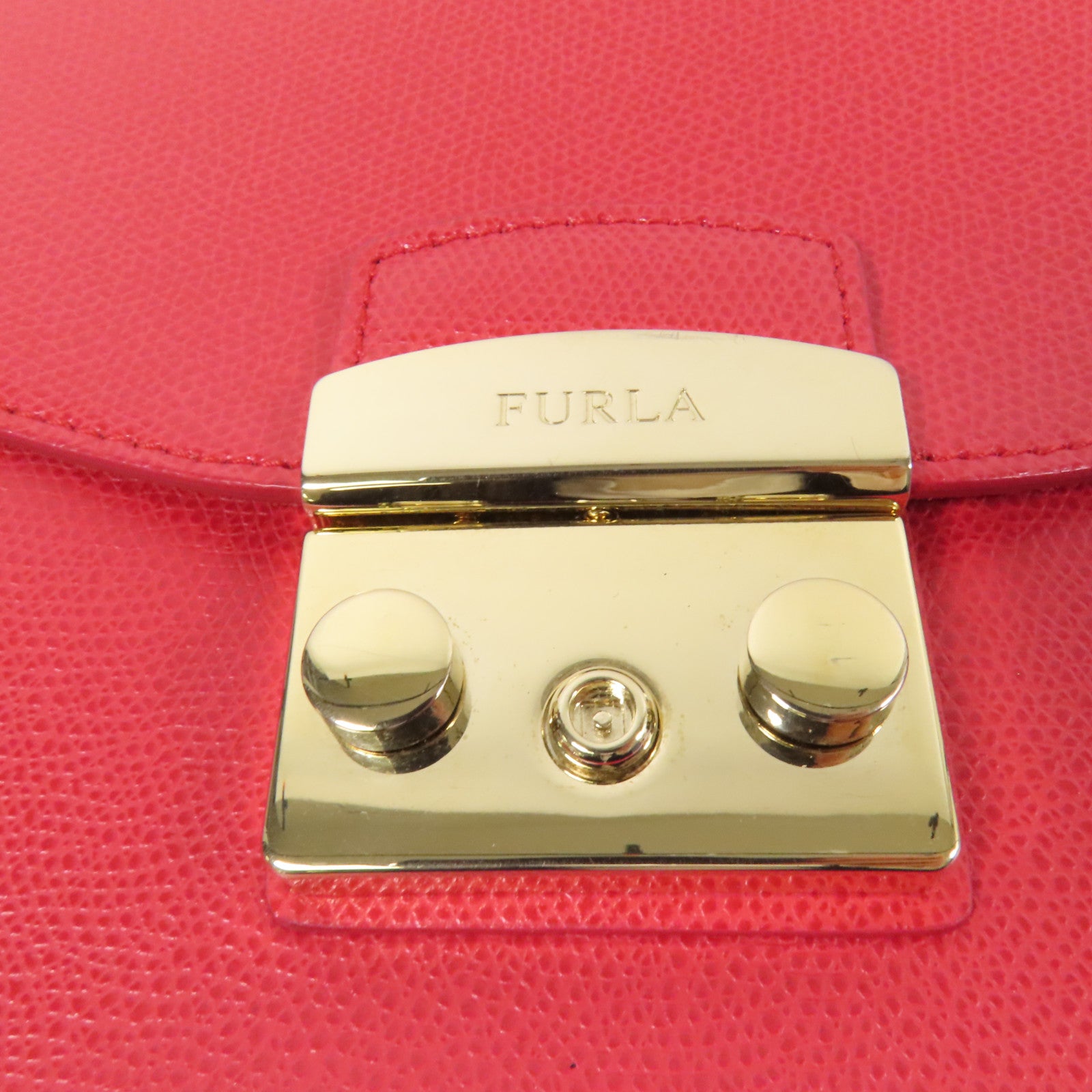 Furla 牛皮皮革Shoulder Bag金扣手挽肩背兩用袋