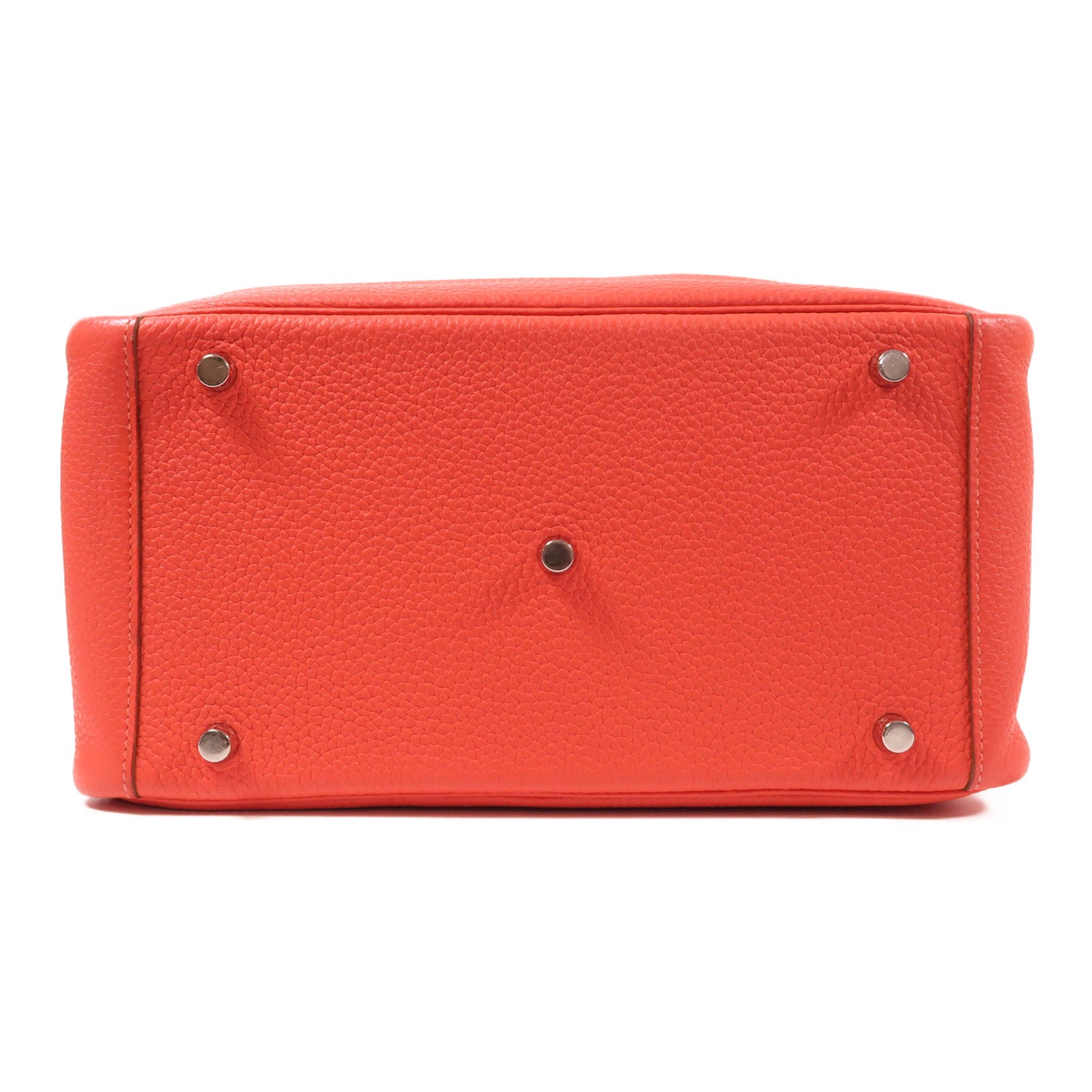 HERMES PHW Lindy 30 2 Way Shoulder Bag Handbag Clemence Leather Red