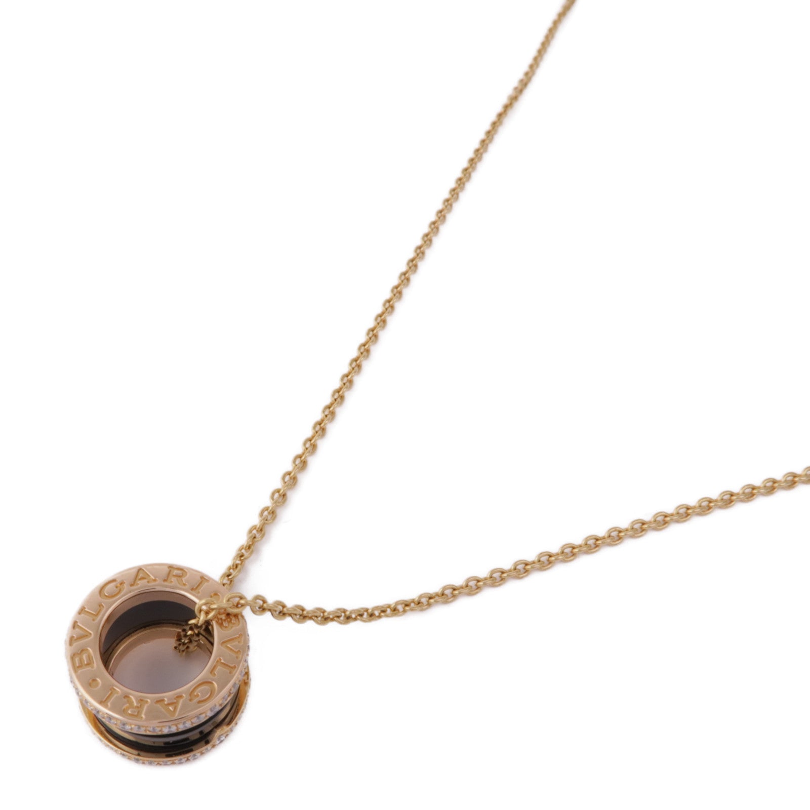BVLGARI 【激減優惠】18K玫瑰金/陶瓷B-Zero 1 Necklace鑽石項鍊