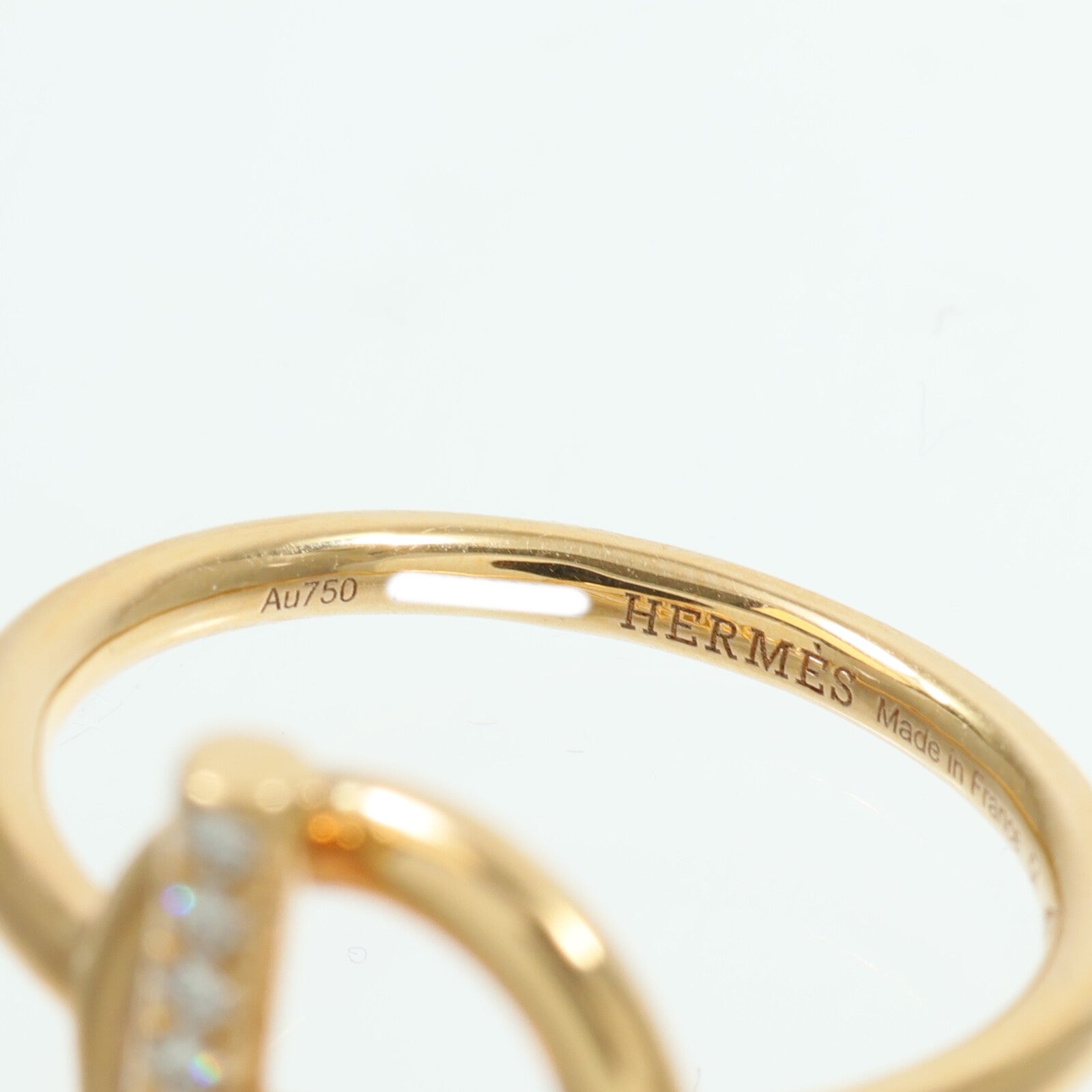HERMES 18K玫瑰金Echappee Rings鑽石戒指