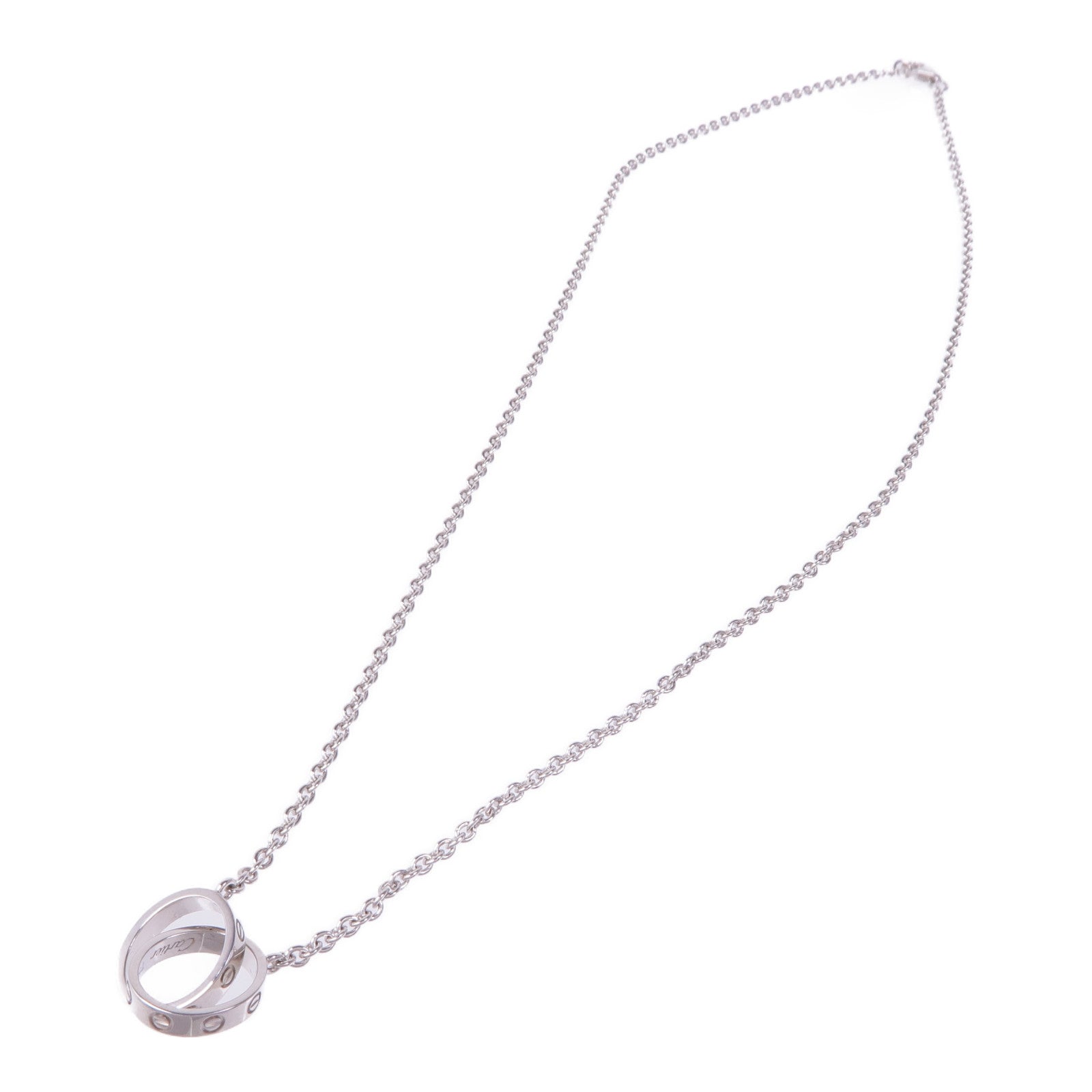 CARTIER 18K白金Love Necklace項鍊