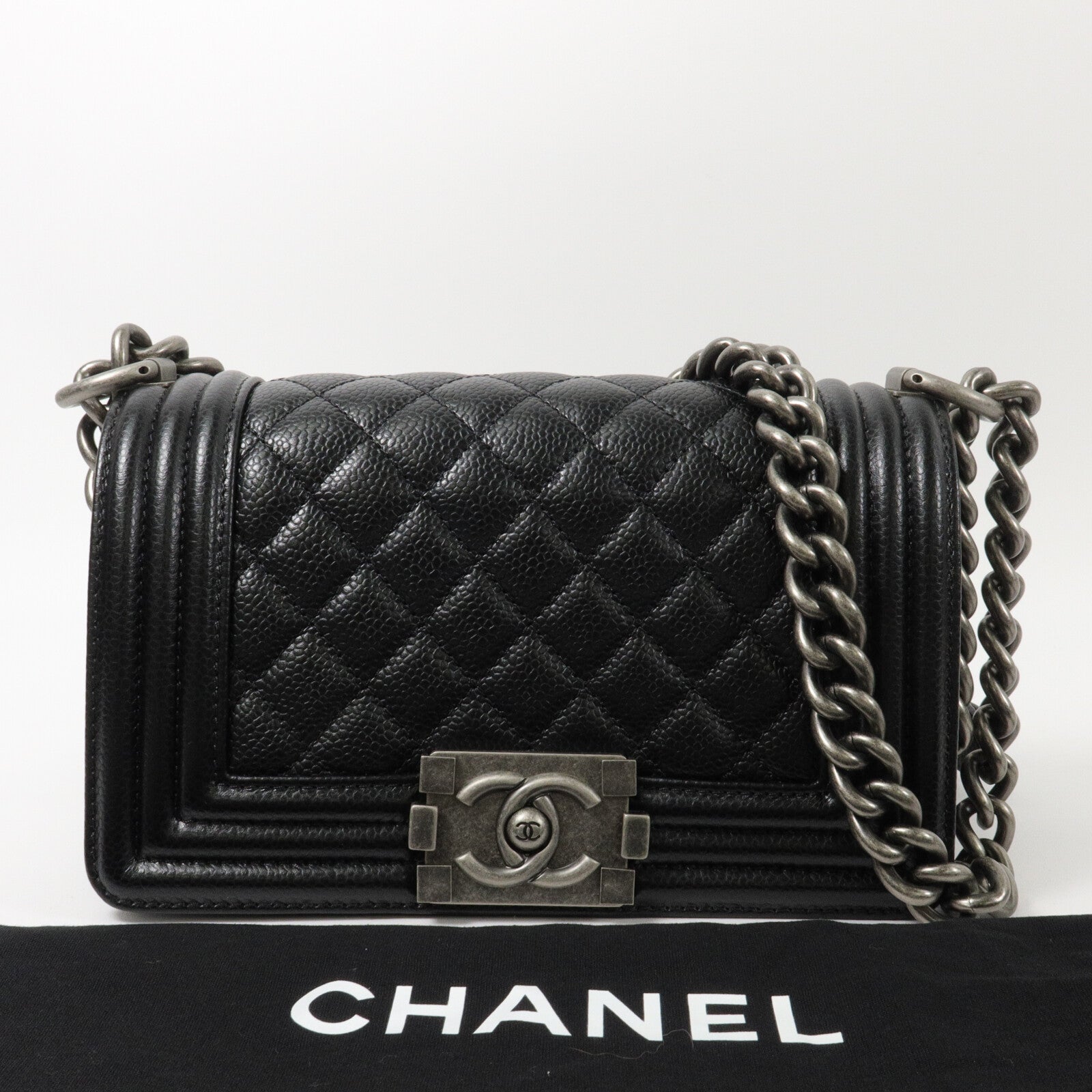 CHANEL 牛皮皮革Boy 20鏈帶肩背袋