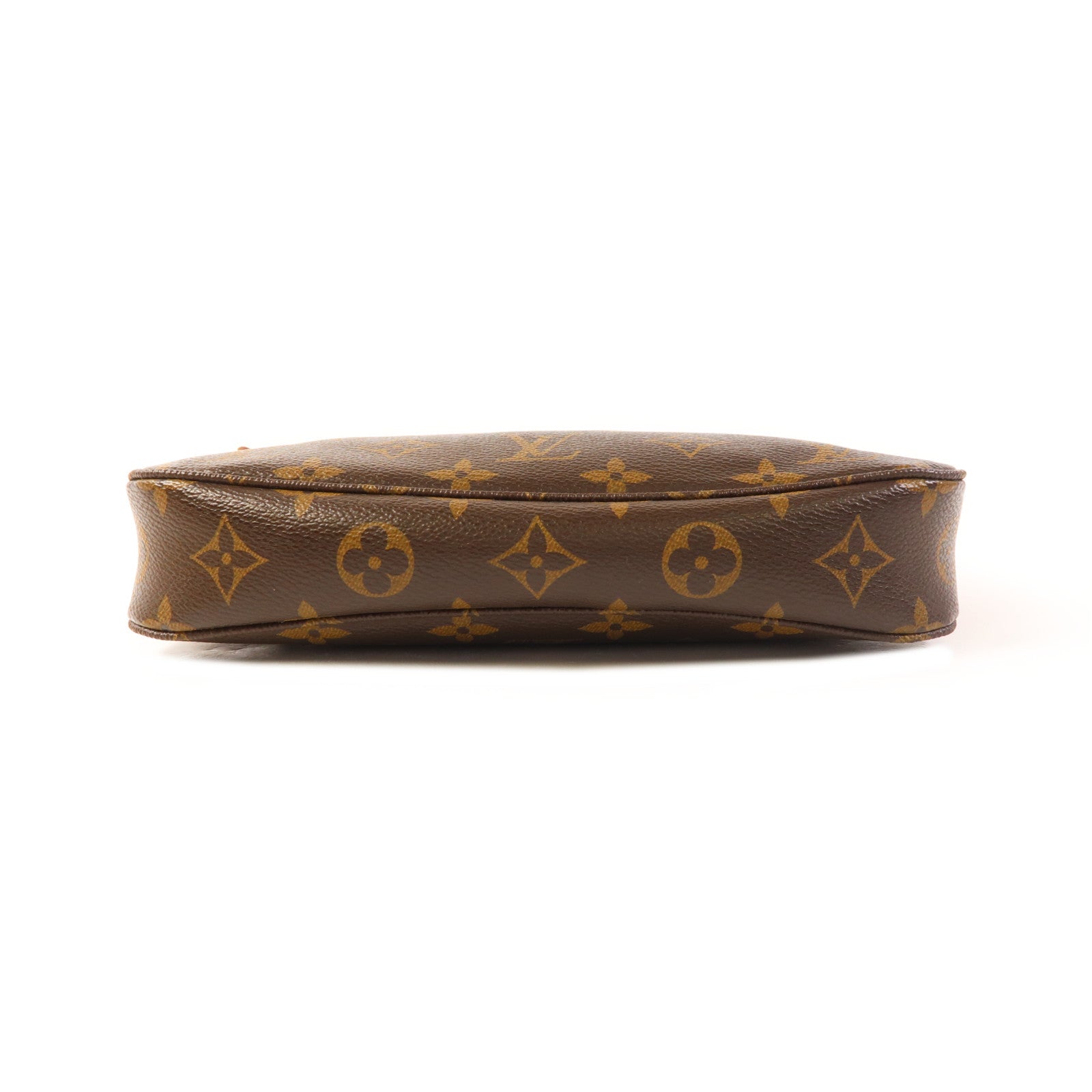 LOUIS VUITTON Monogram Pochette Accessoires金扣手拿包棕色