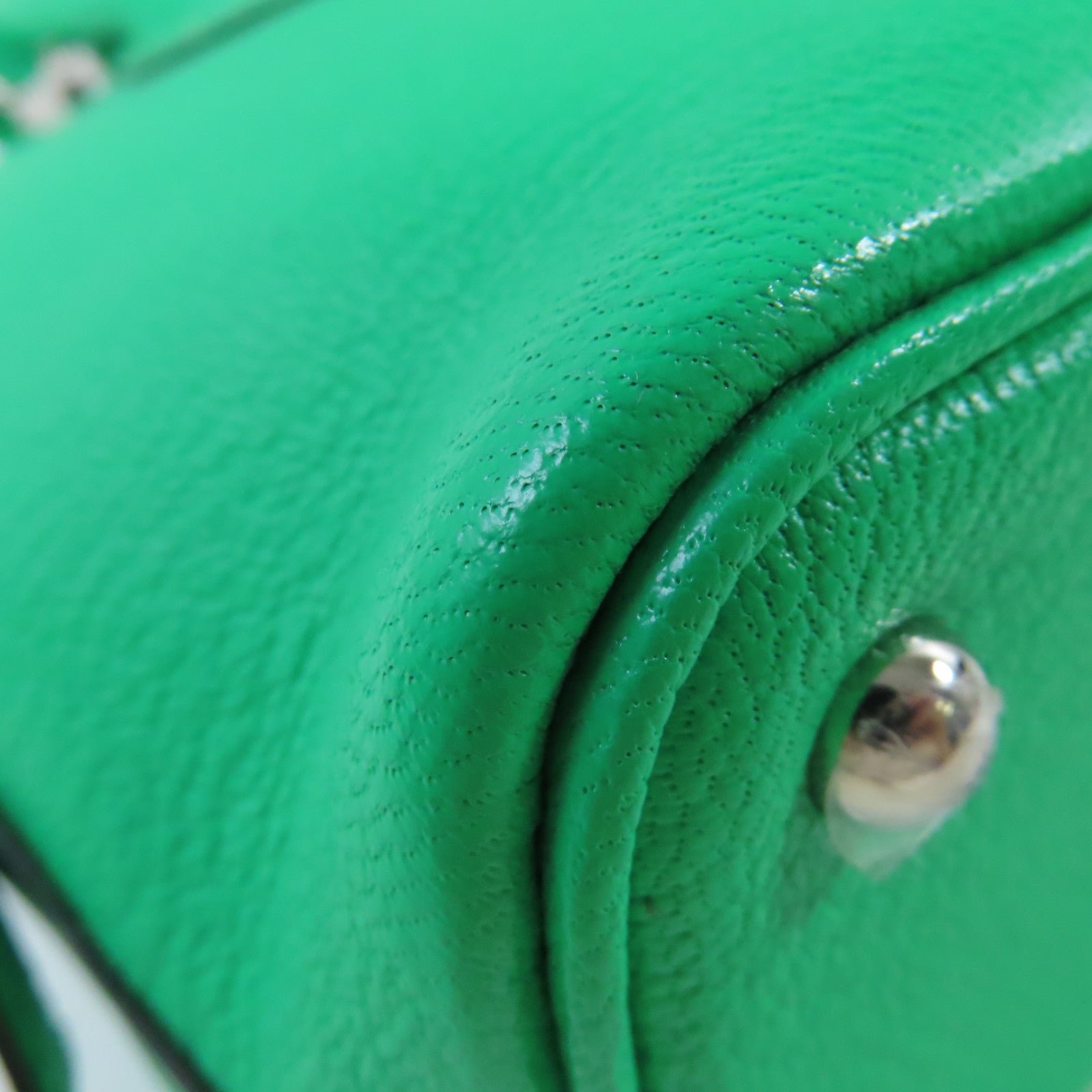 HERMES 【激減優惠】Chevre皮革Mini Bolide 1923 Shoulder Bag銀扣肩背袋0Z Vert Comic/ 漫畫綠色