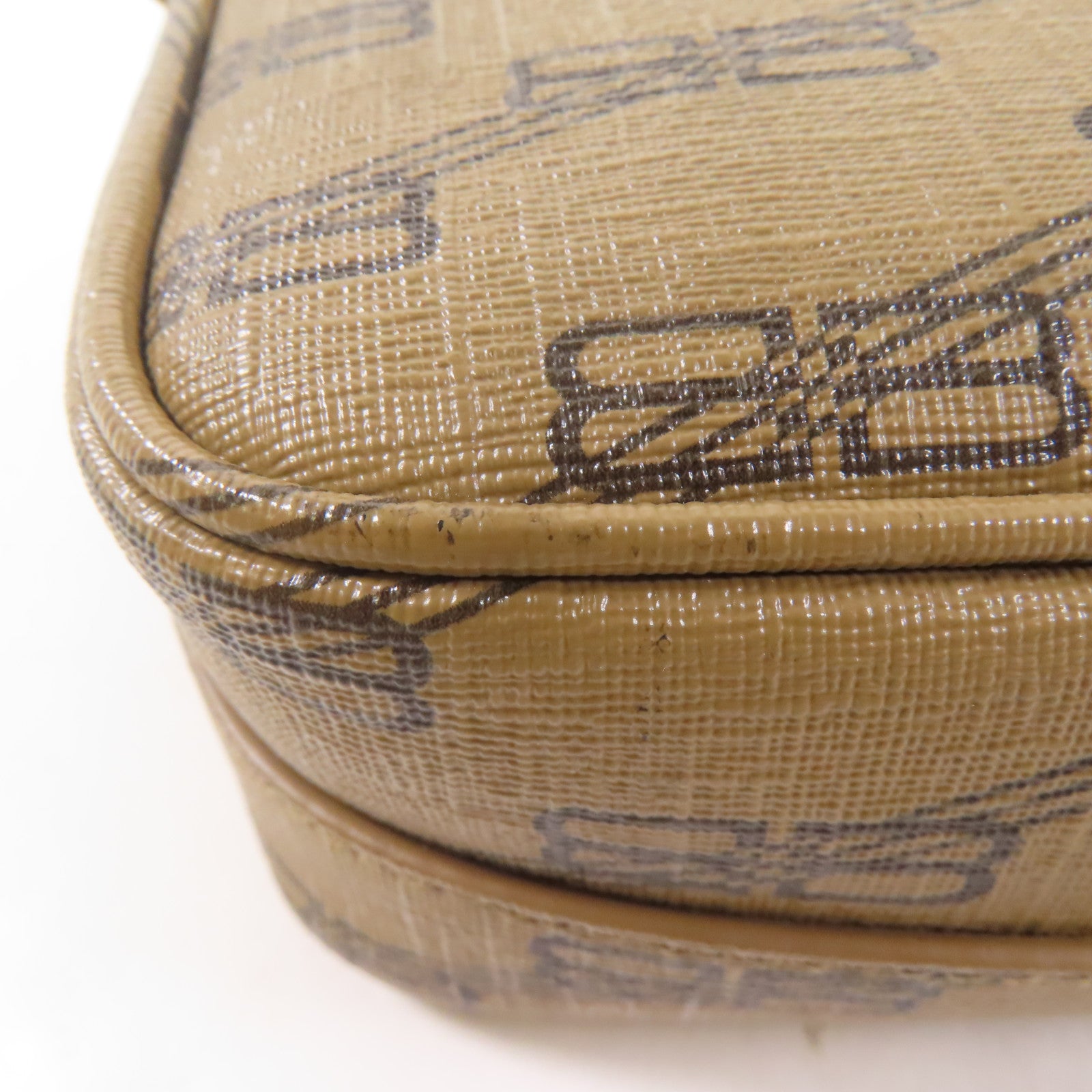 BALENCIAGA GHW Signature Camera Shoulder Bag 702701 Coated Canvas Brown