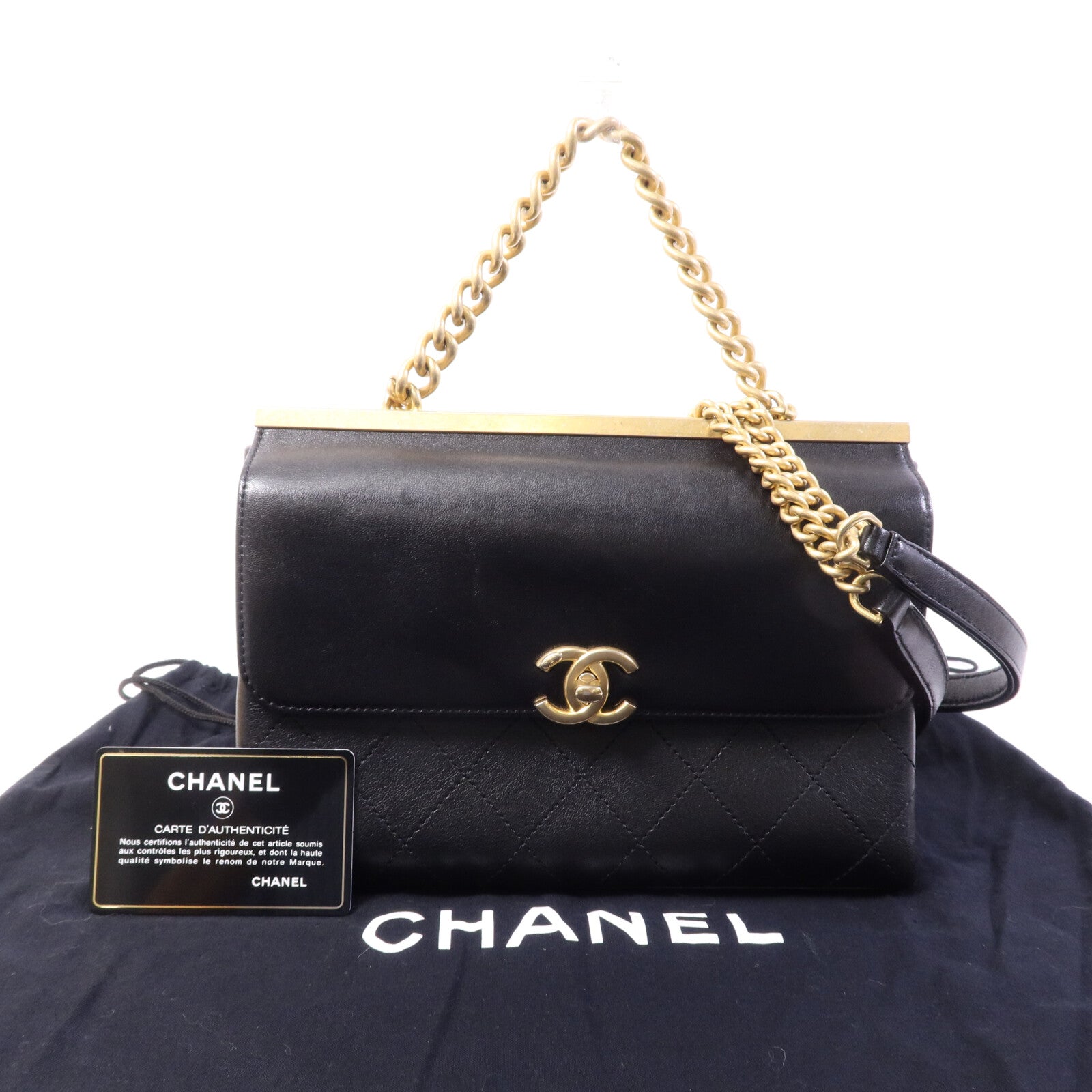 CHANEL 牛皮皮革Coco Luxe Flap Bag Small金扣鏈帶手挽肩背兩用袋
