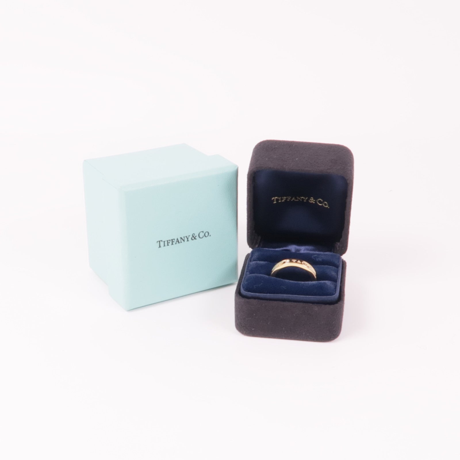 TIFFANY¡®CO Band Ring Diamond 18K Pink Gold US#4.75