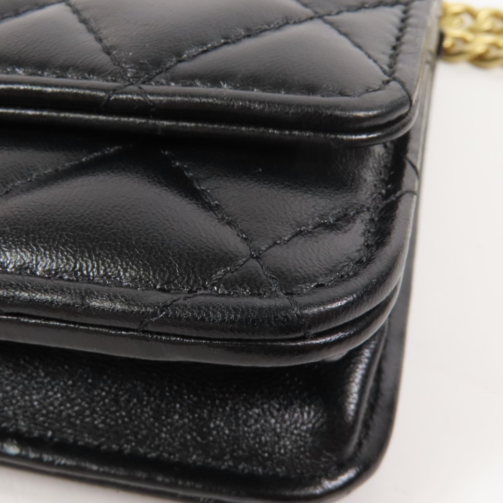 CHANEL 羊皮皮革WOC Wallet On Chain金扣鏈帶肩背袋