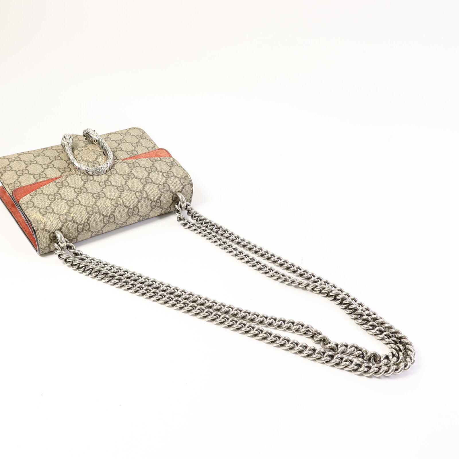 GUCCI 【激減優惠】塗層帆布Dionysus鏈帶肩背袋