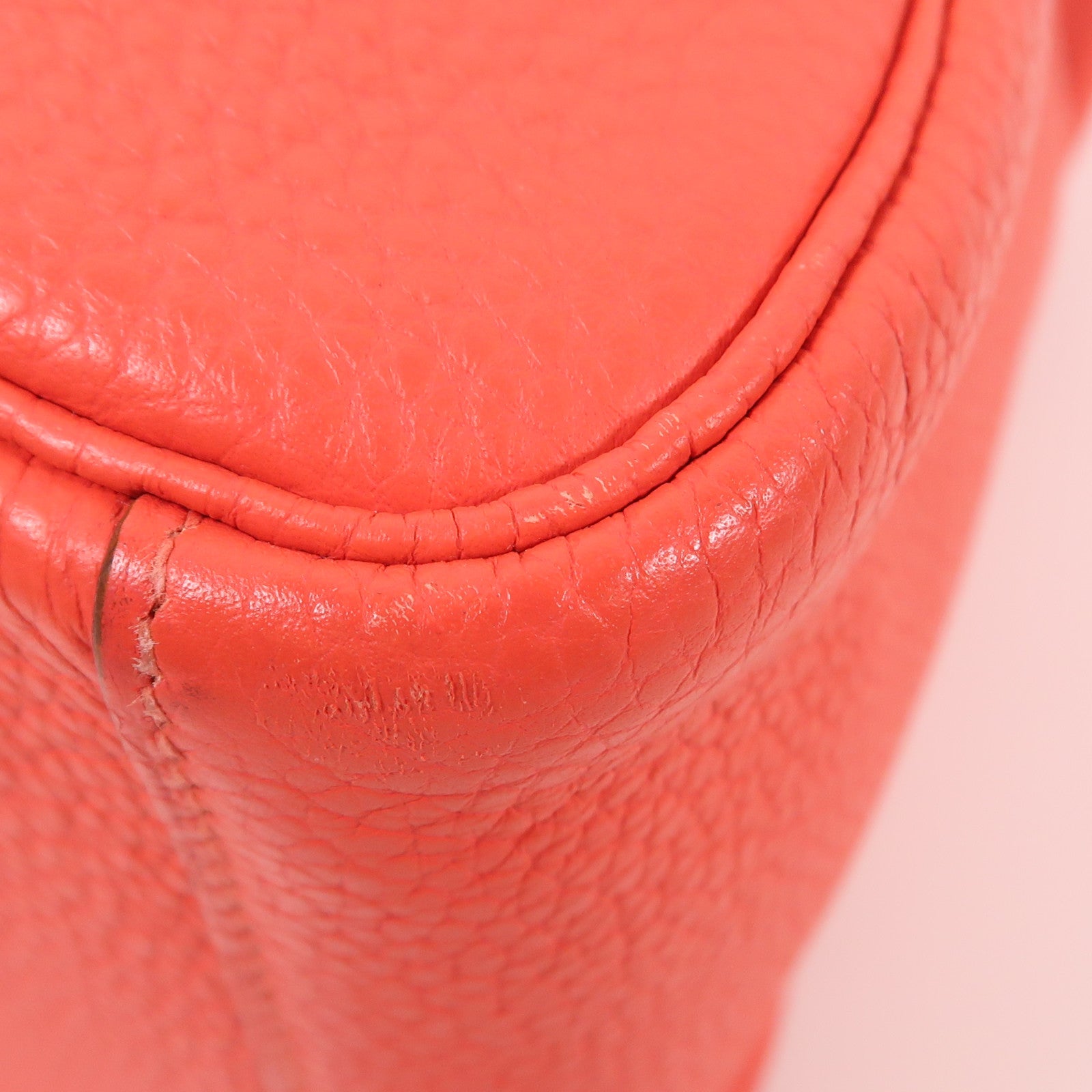 HERMES PHW Lindy 30 2 Way Shoulder Bag Handbag Clemence Leather Red