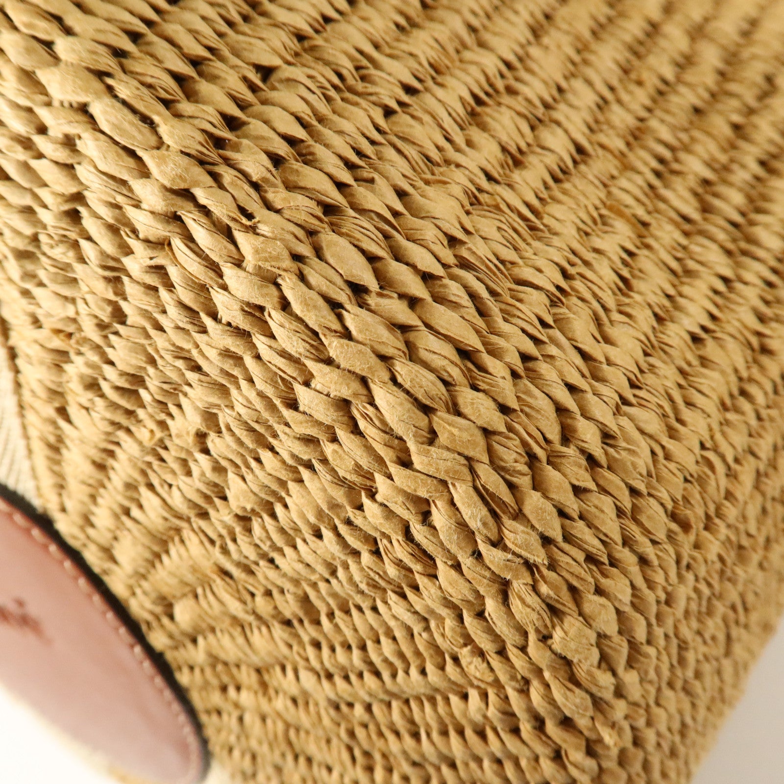 Chloe Raffia/帆布/牛皮皮革Woody Large肩背袋