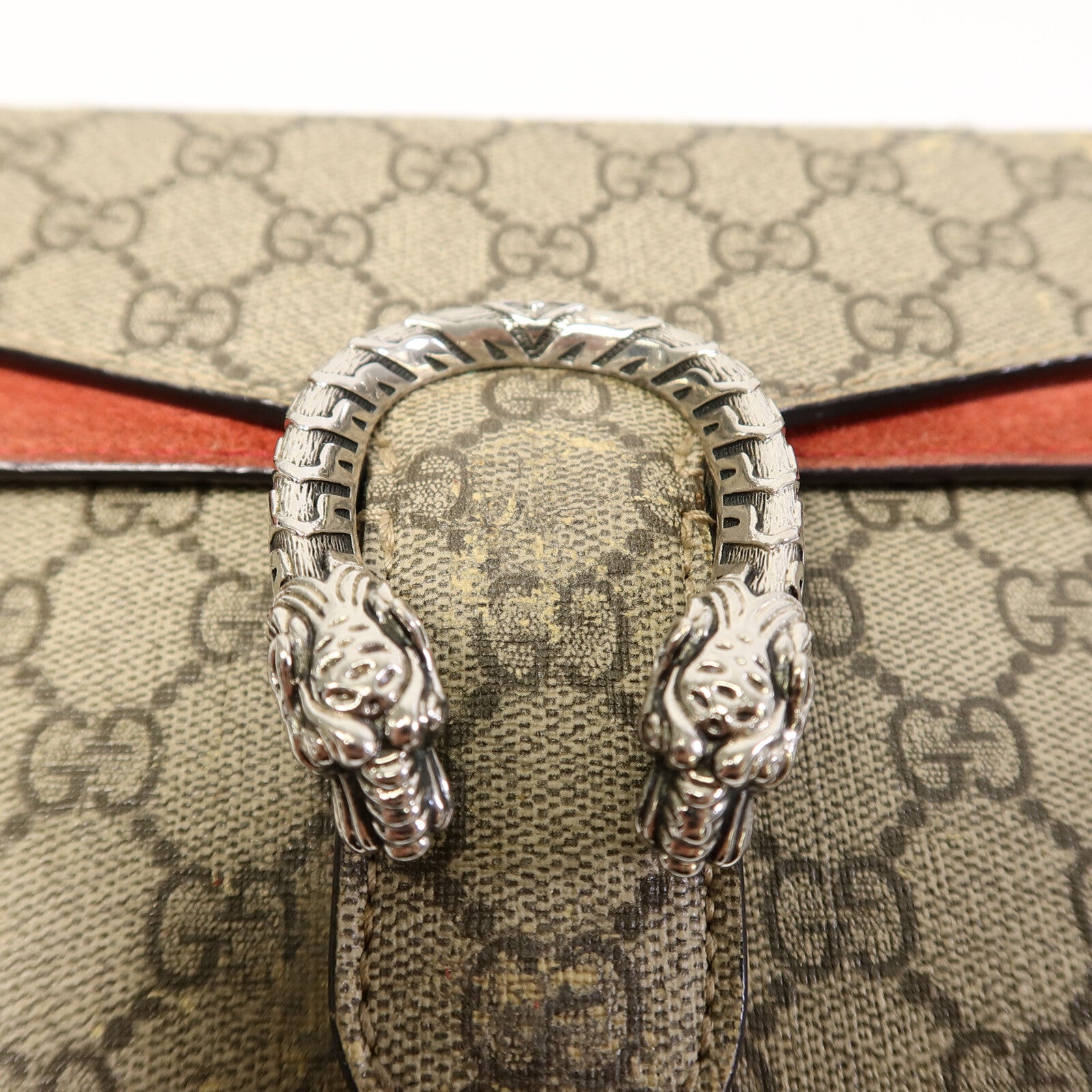 GUCCI 【激減優惠】塗層帆布Dionysus鏈帶肩背袋