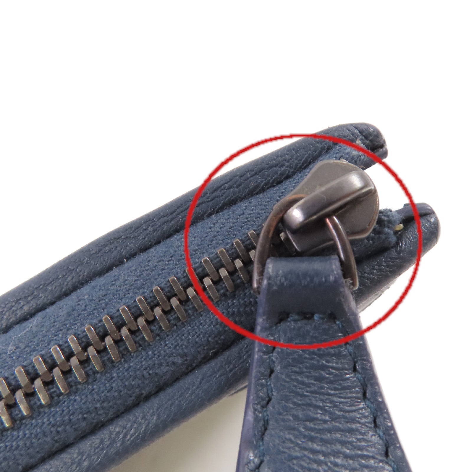 BOTTEGA VENETA 織紋皮革Zipper Long Wallet拉鏈長錢包藍色