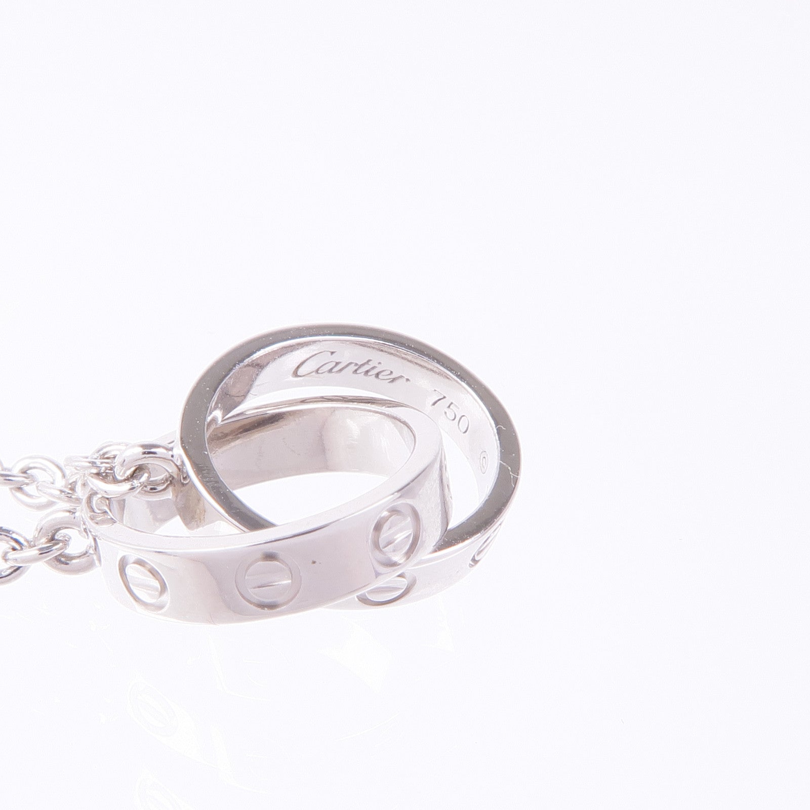 CARTIER 18K白金Love Necklace項鍊