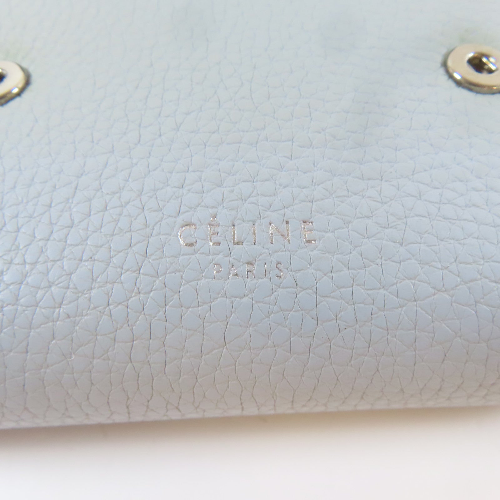 CELINE 【激減優惠】牛皮皮革Small Wallet銀扣錢包淺藍色