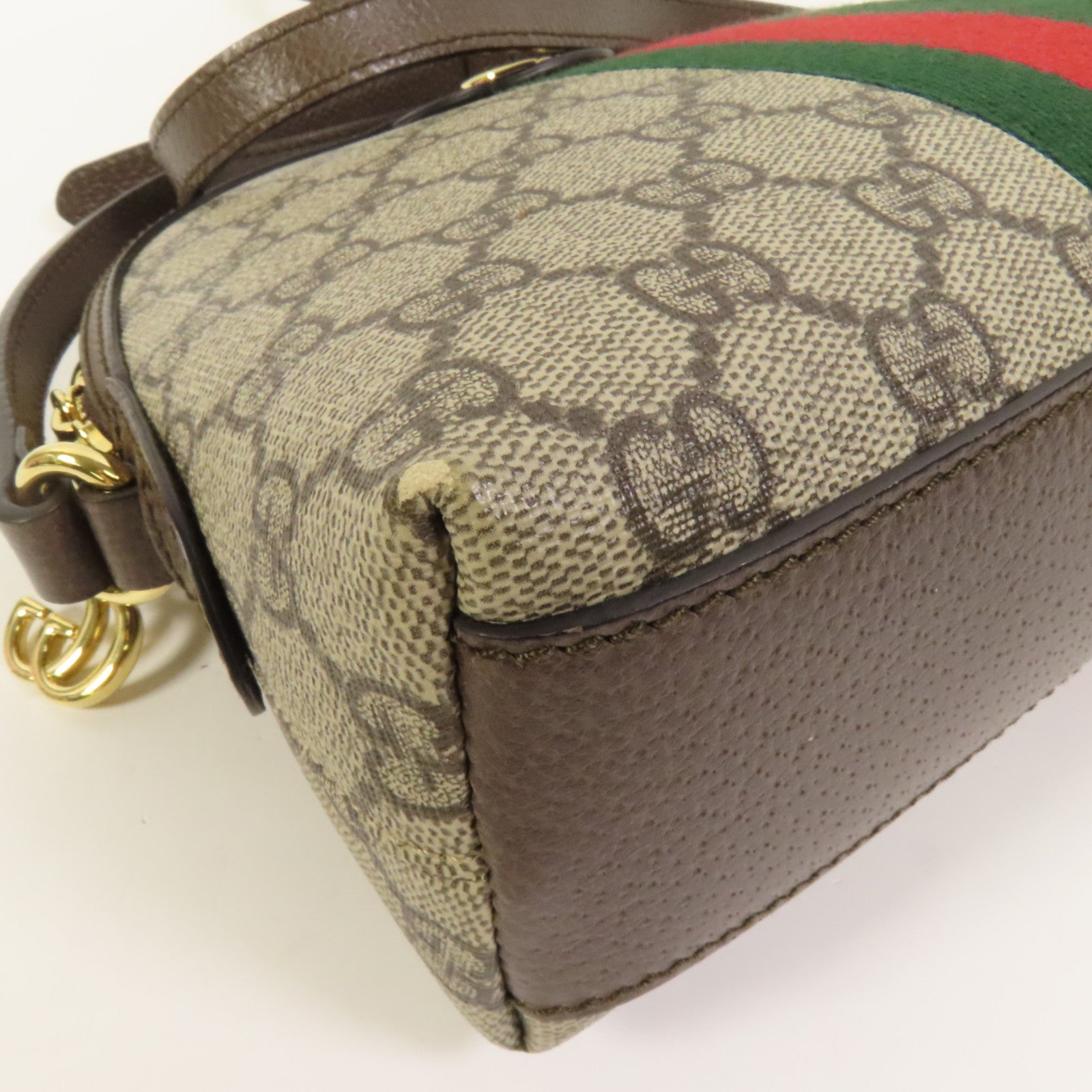 GUCCI 塗層帆布Shoulder Bag金扣肩背袋