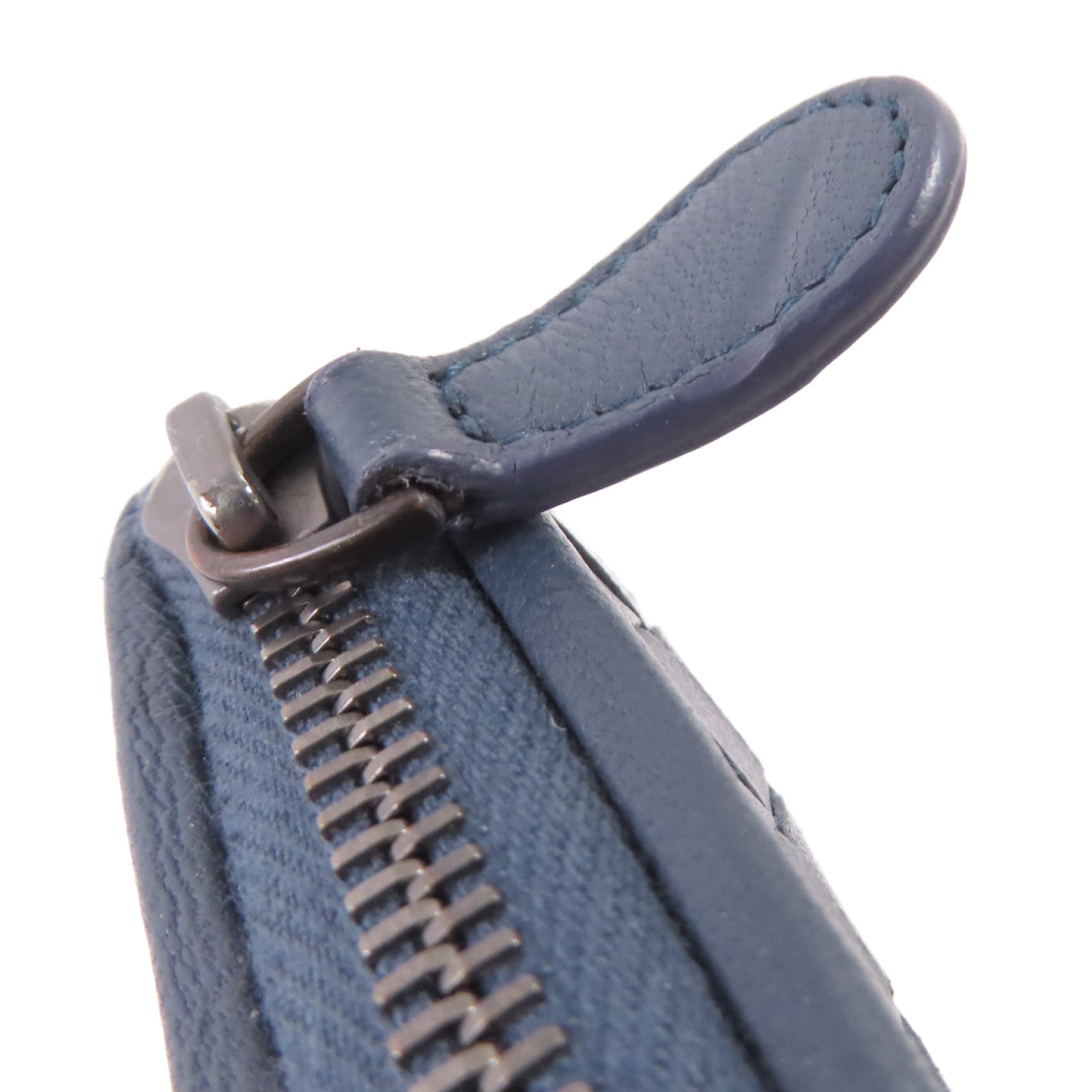 BOTTEGA VENETA 織紋皮革Zipper Long Wallet拉鏈長錢包藍色