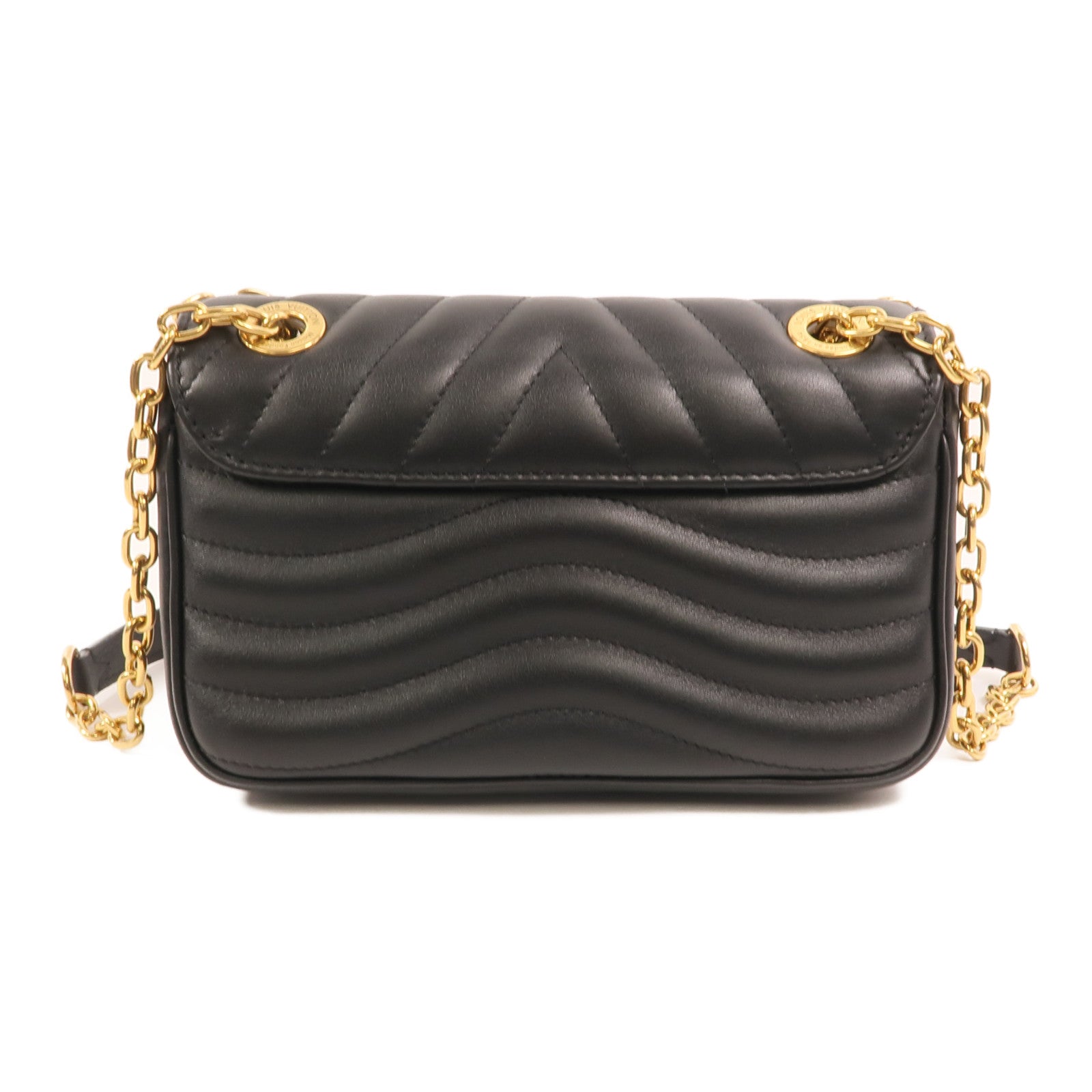 LOUIS VUITTON 牛皮皮革New Wave PM金扣鏈帶肩背袋