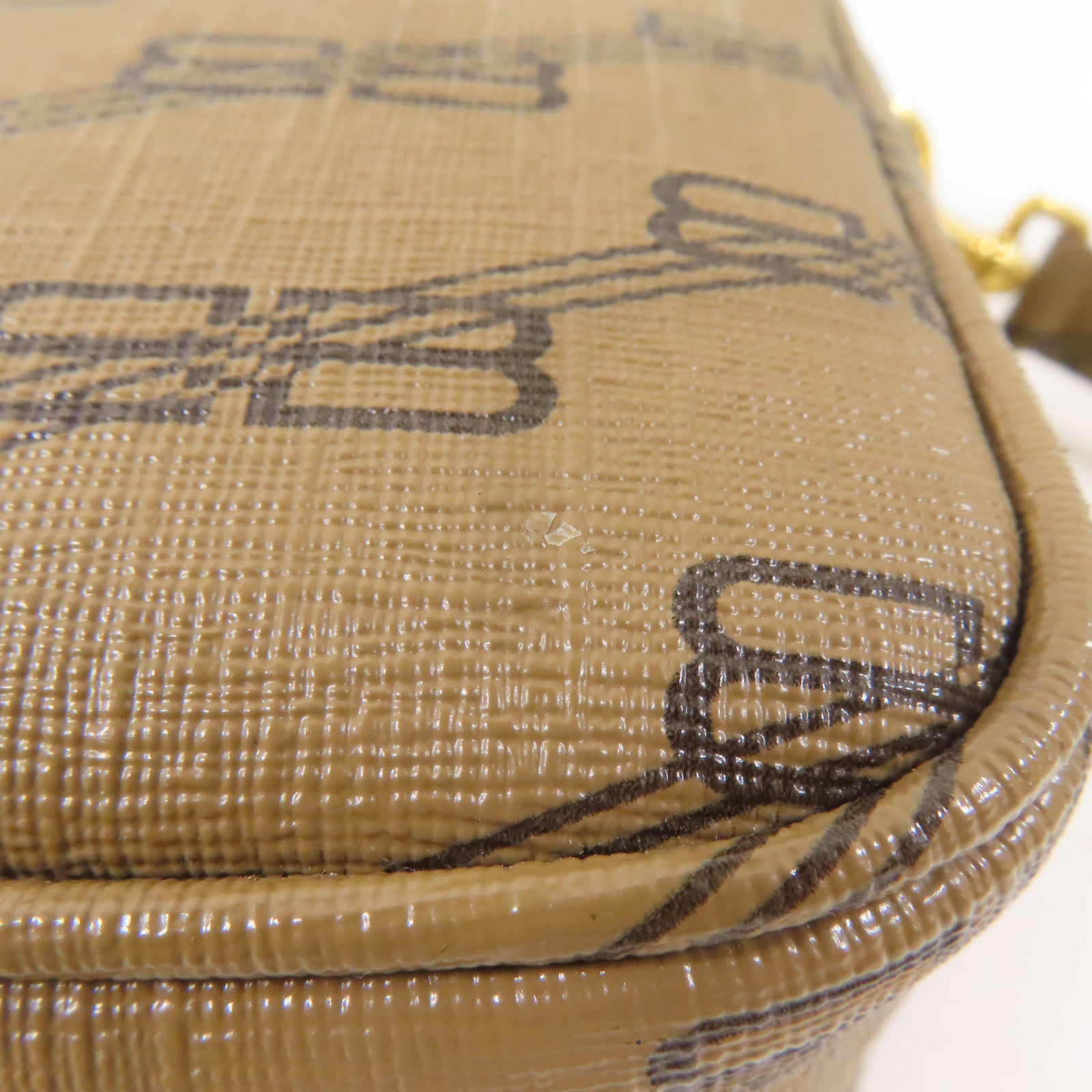 BALENCIAGA GHW Signature Camera Shoulder Bag 702701 Coated Canvas Brown