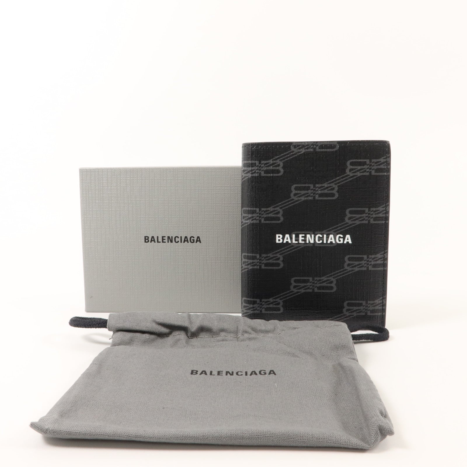 BALENCIAGA 塗層帆布Signature Vertical Bifold Wallet錢包