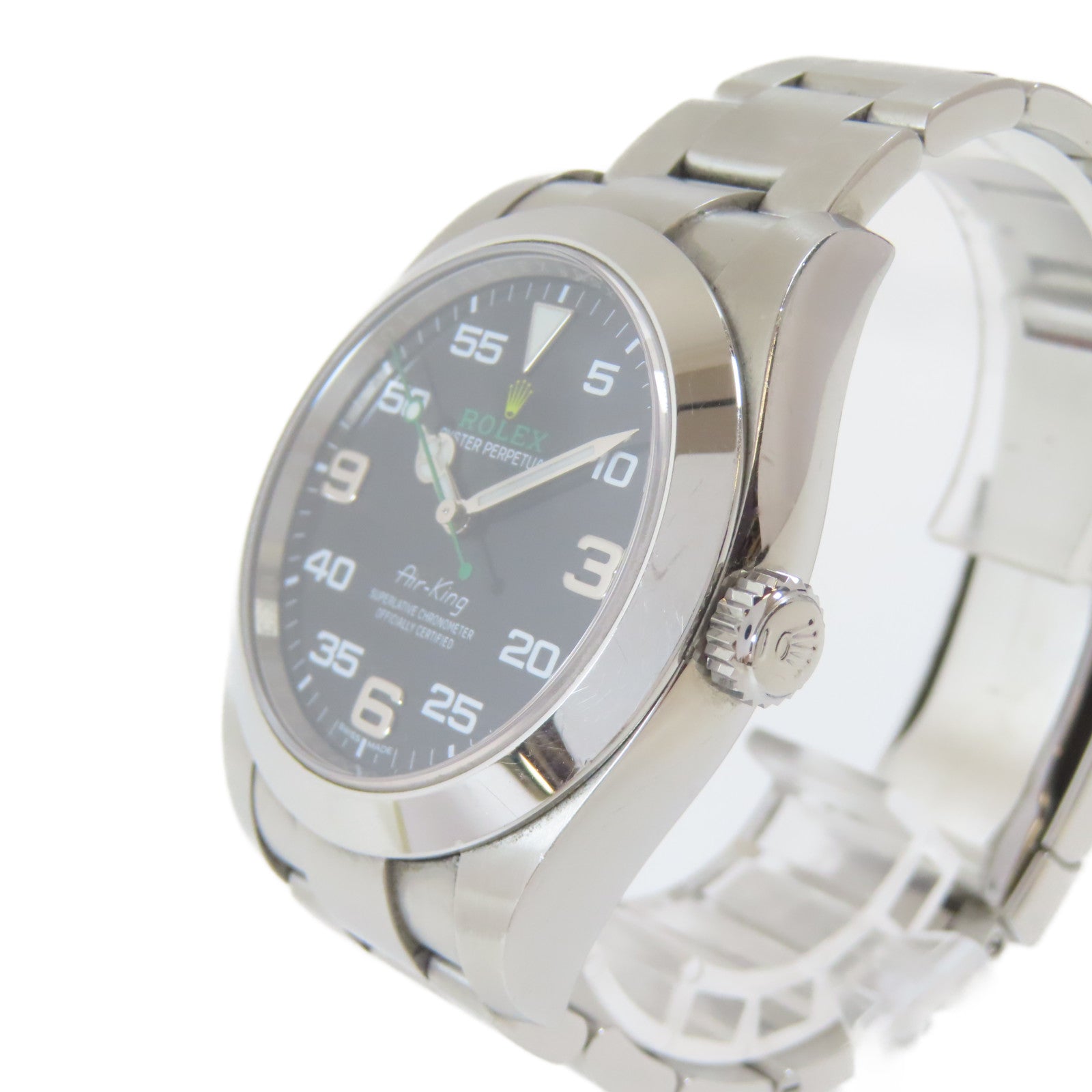 ROLEX Air King不鏽鋼手錶自動機芯黑色#17.5cm