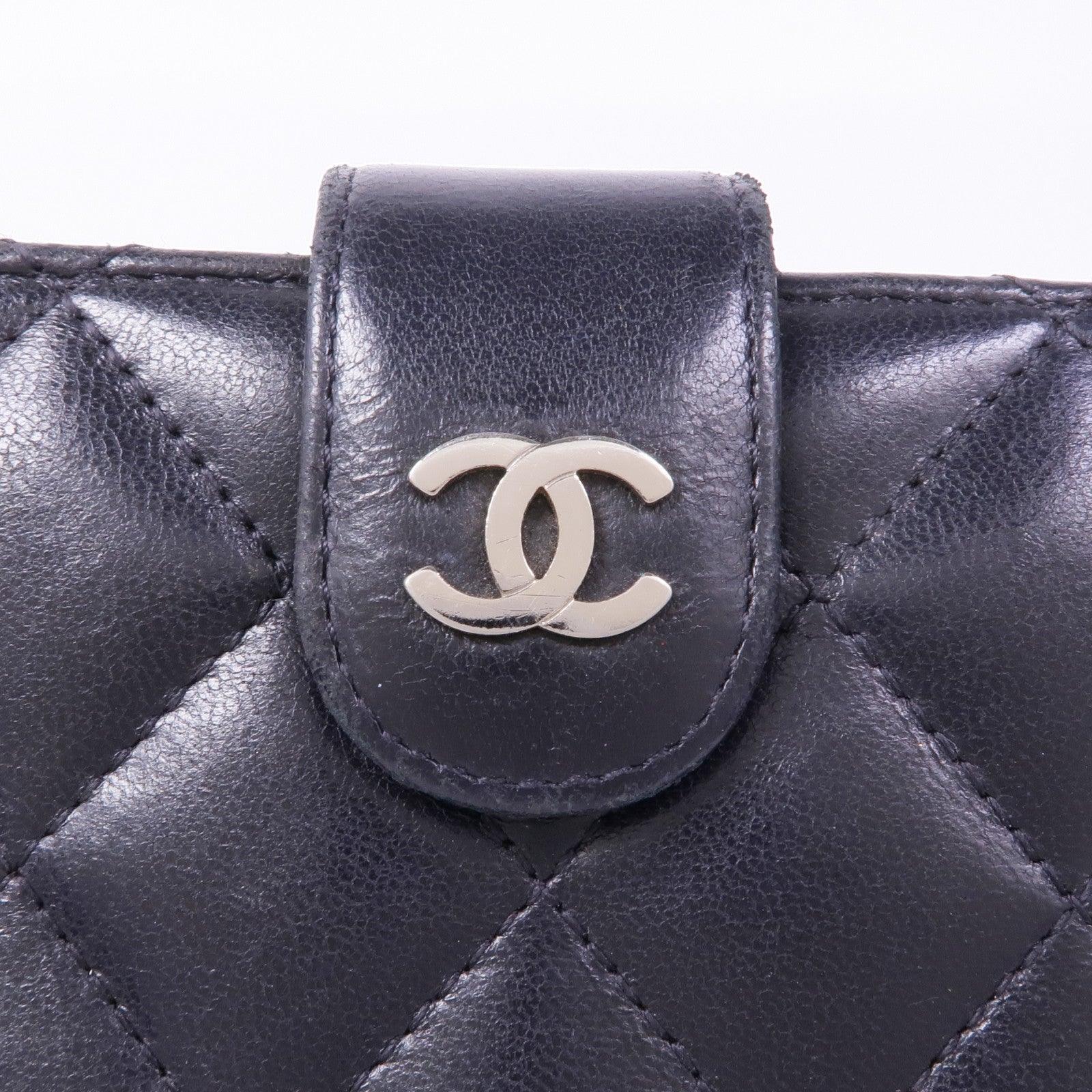 CHANEL 羊皮皮革Wallet銀扣錢包