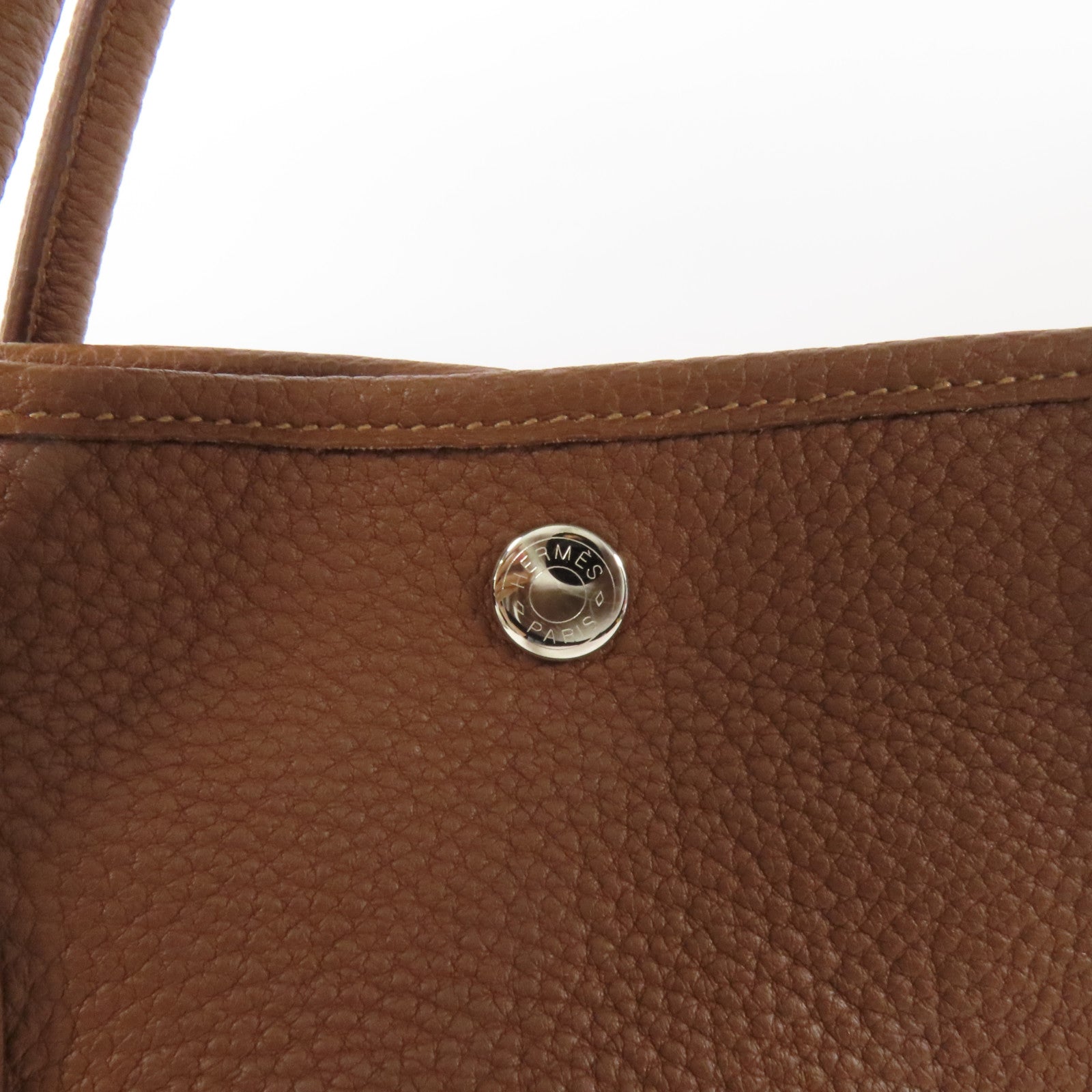 HERMES Negonda皮革Garden Party PM手挽袋Marron d'Inde