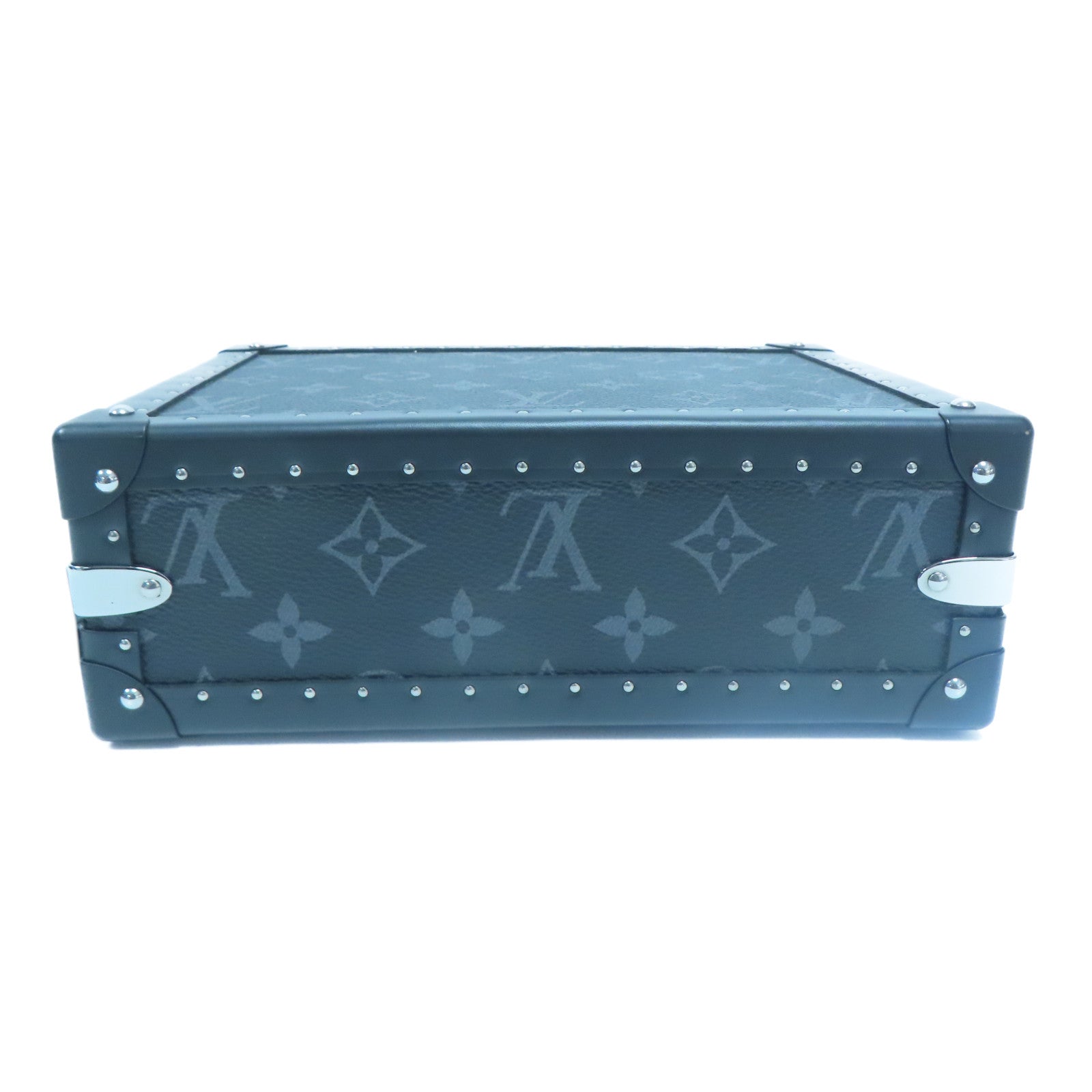 LOUIS VUITTON **【激減優惠】Monogram Eclipse Clutch Box銀扣肩背袋黑色