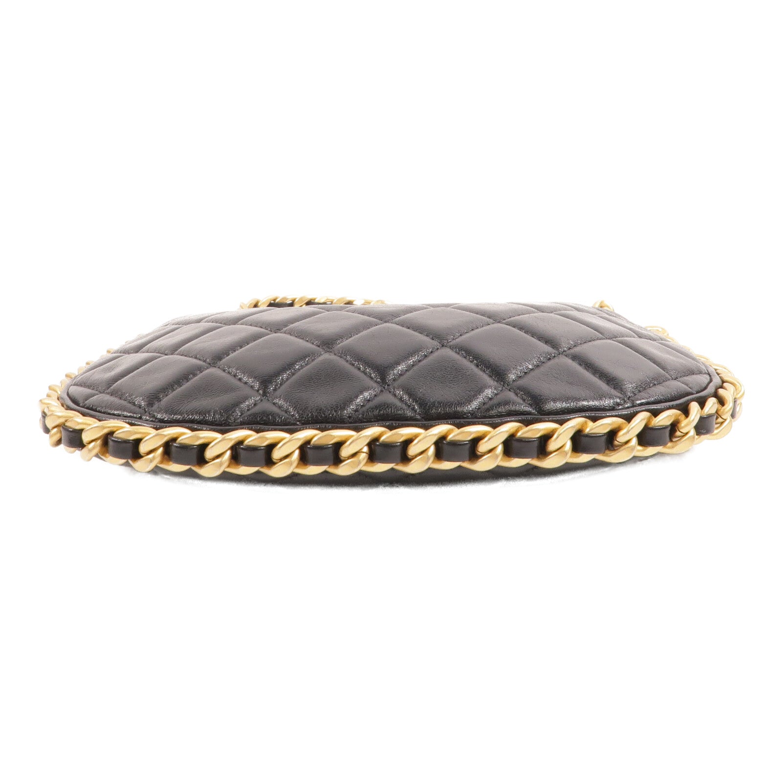 CHANEL 牛皮皮革Hobo Bag鏈帶手挽袋