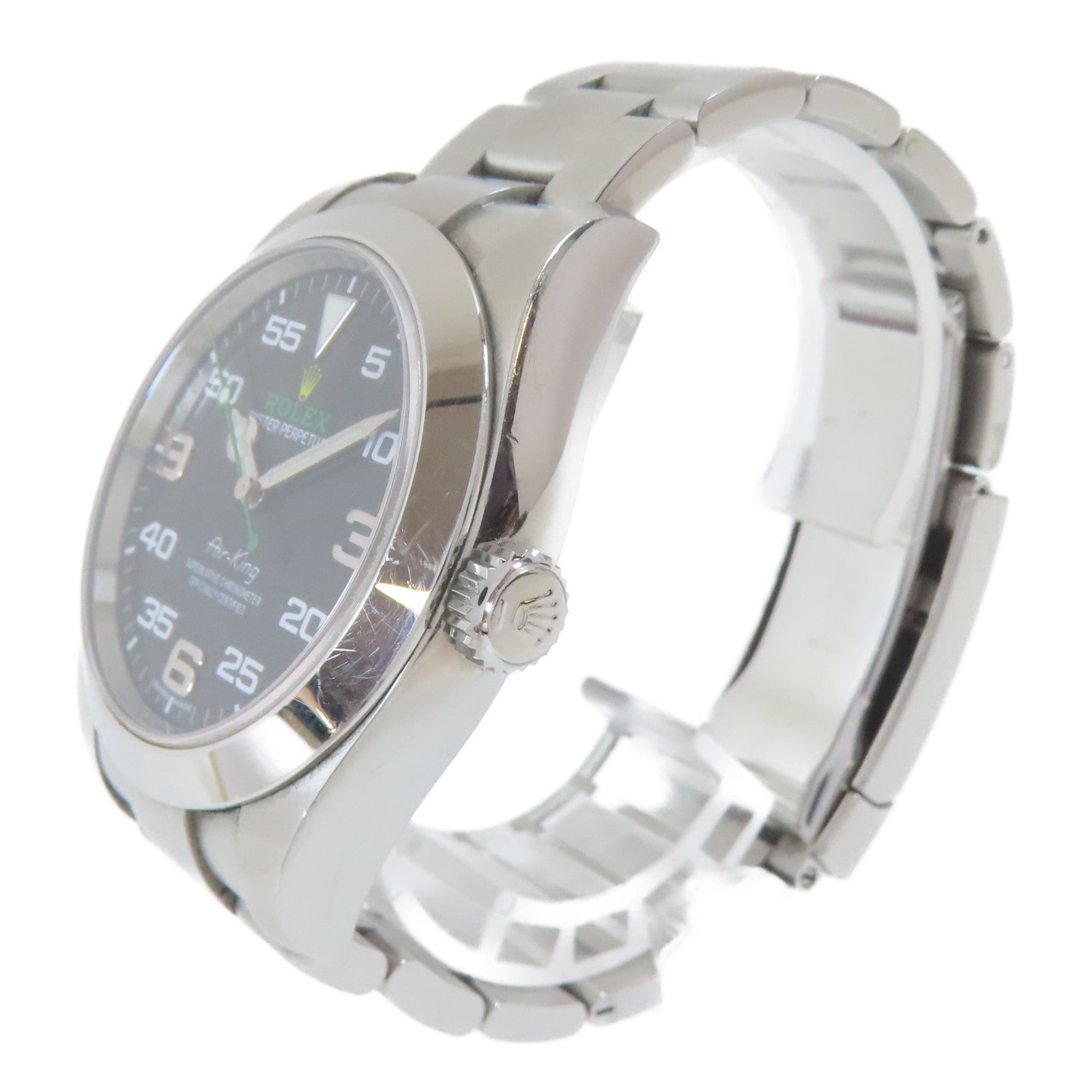 ROLEX Air King不鏽鋼手錶自動機芯黑色#17.5cm