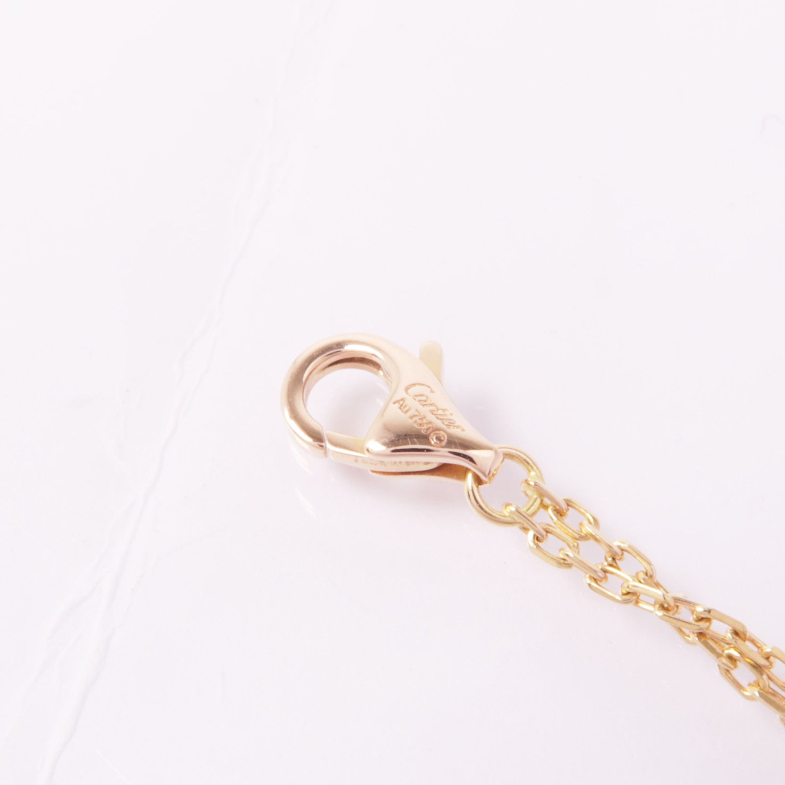 CARTIER 18K玫瑰金Love Three Hoop Necklace陶瓷/鑽石項鍊