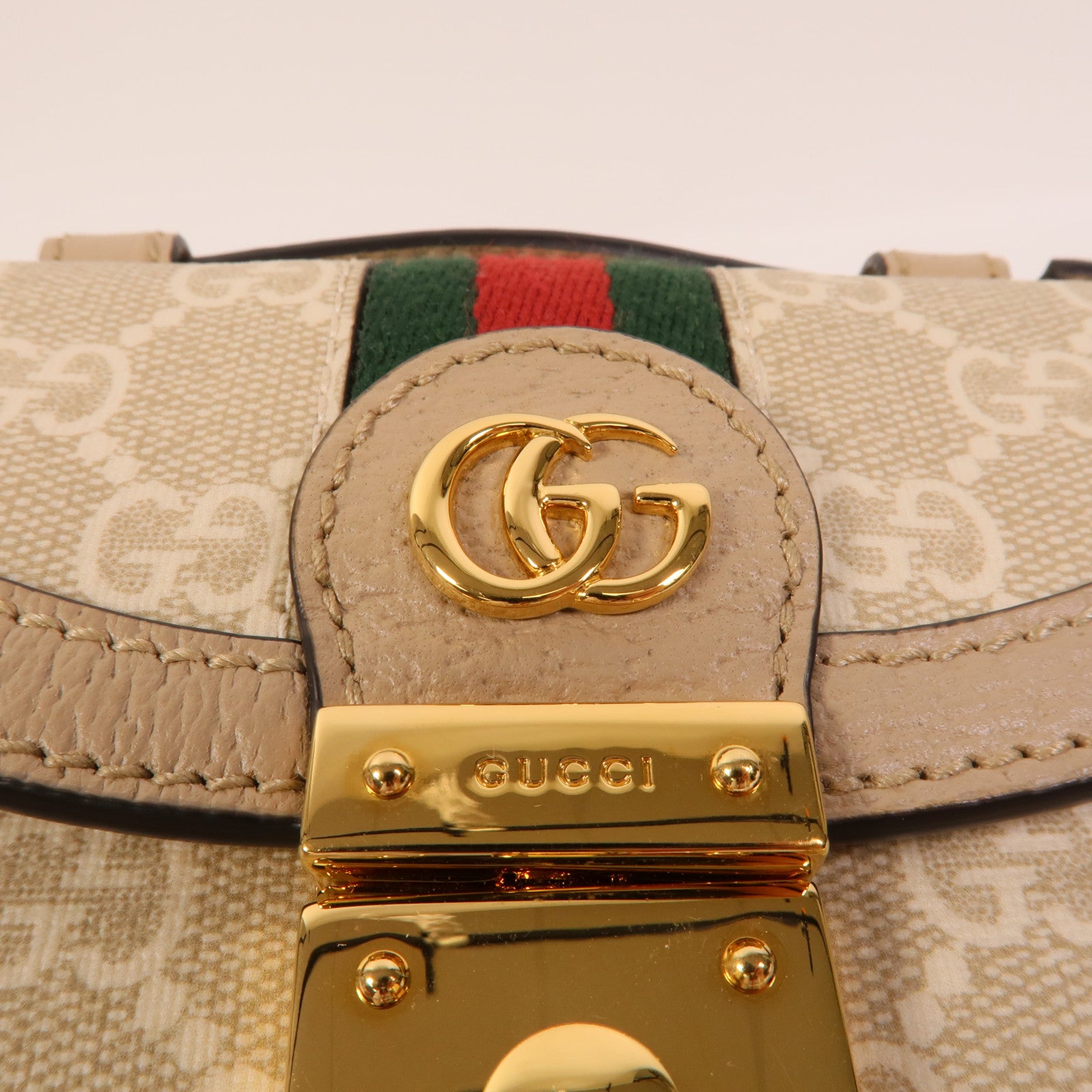GUCCI 塗層帆布Mini Ophidia手挽肩背兩用袋