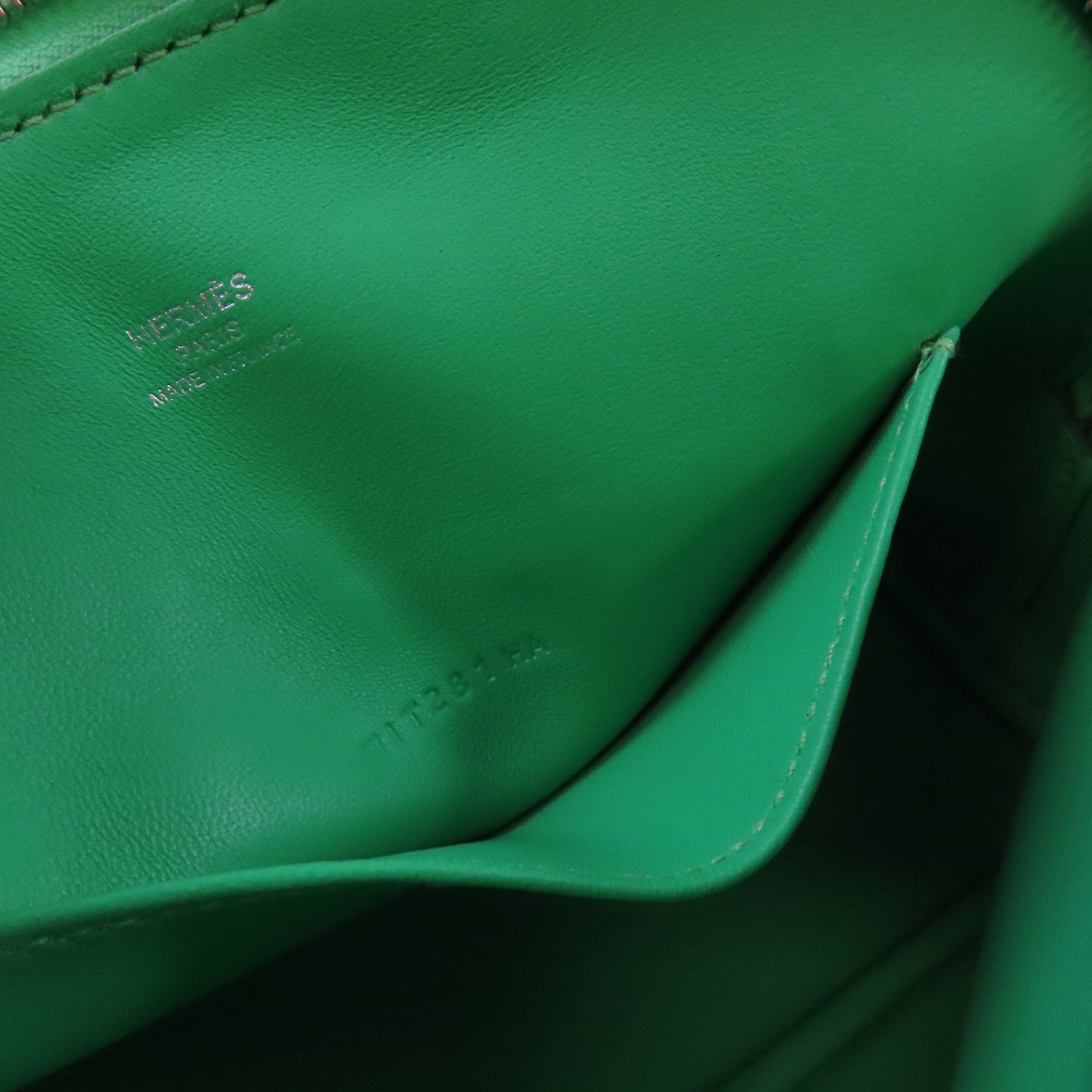 HERMES 【激減優惠】Chevre皮革Mini Bolide 1923 Shoulder Bag銀扣肩背袋0Z Vert Comic/ 漫畫綠色