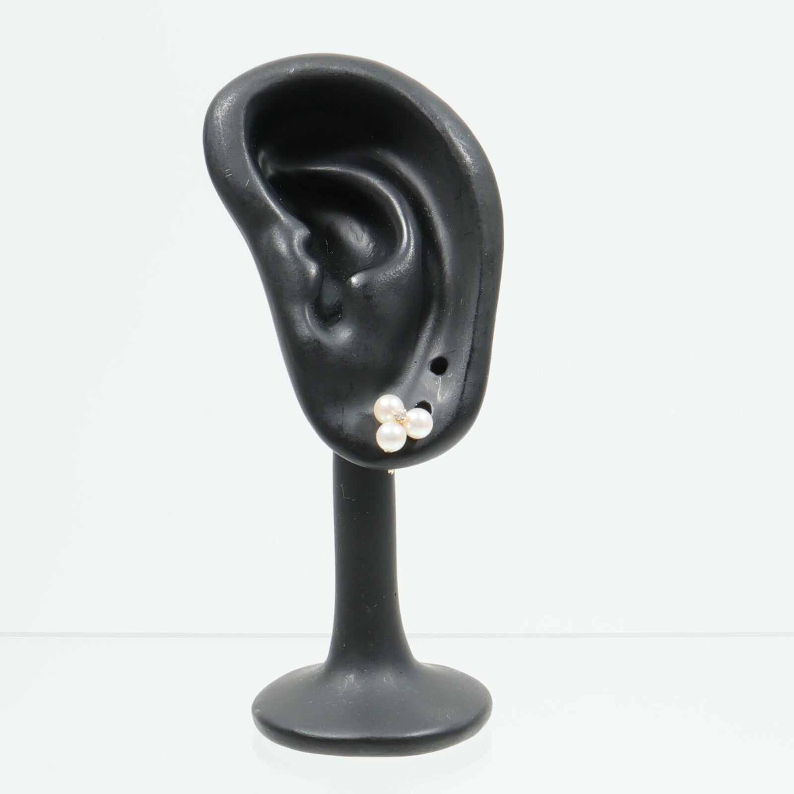 MIKIMOTO 18K黃金Pearl Diamond Earrings珍珠/鑽石耳環