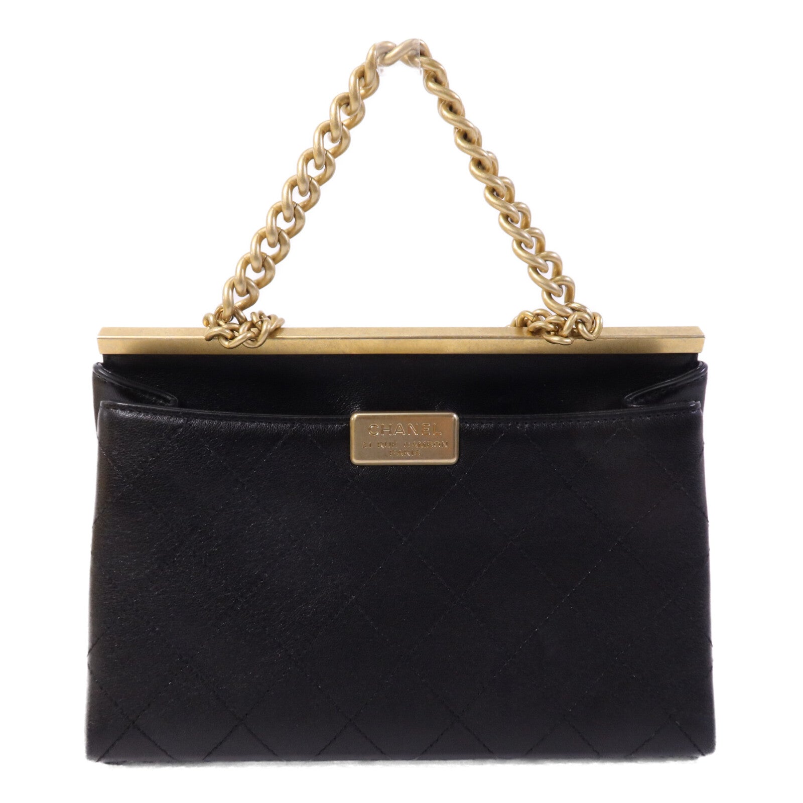 CHANEL 牛皮皮革Coco Luxe Flap Bag Small金扣鏈帶手挽肩背兩用袋