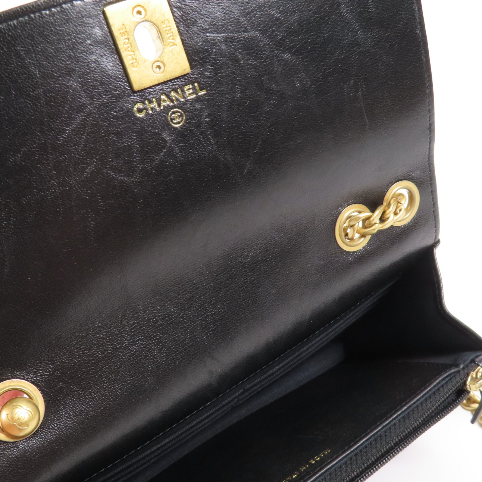 CHANEL 羊皮皮革WOC Wallet On Chain金扣鏈帶肩背袋