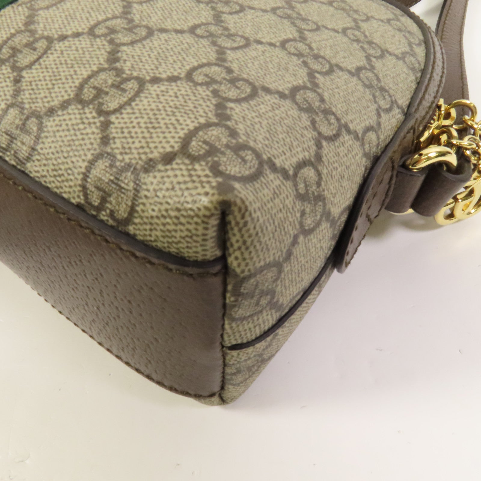 GUCCI 塗層帆布Shoulder Bag金扣肩背袋