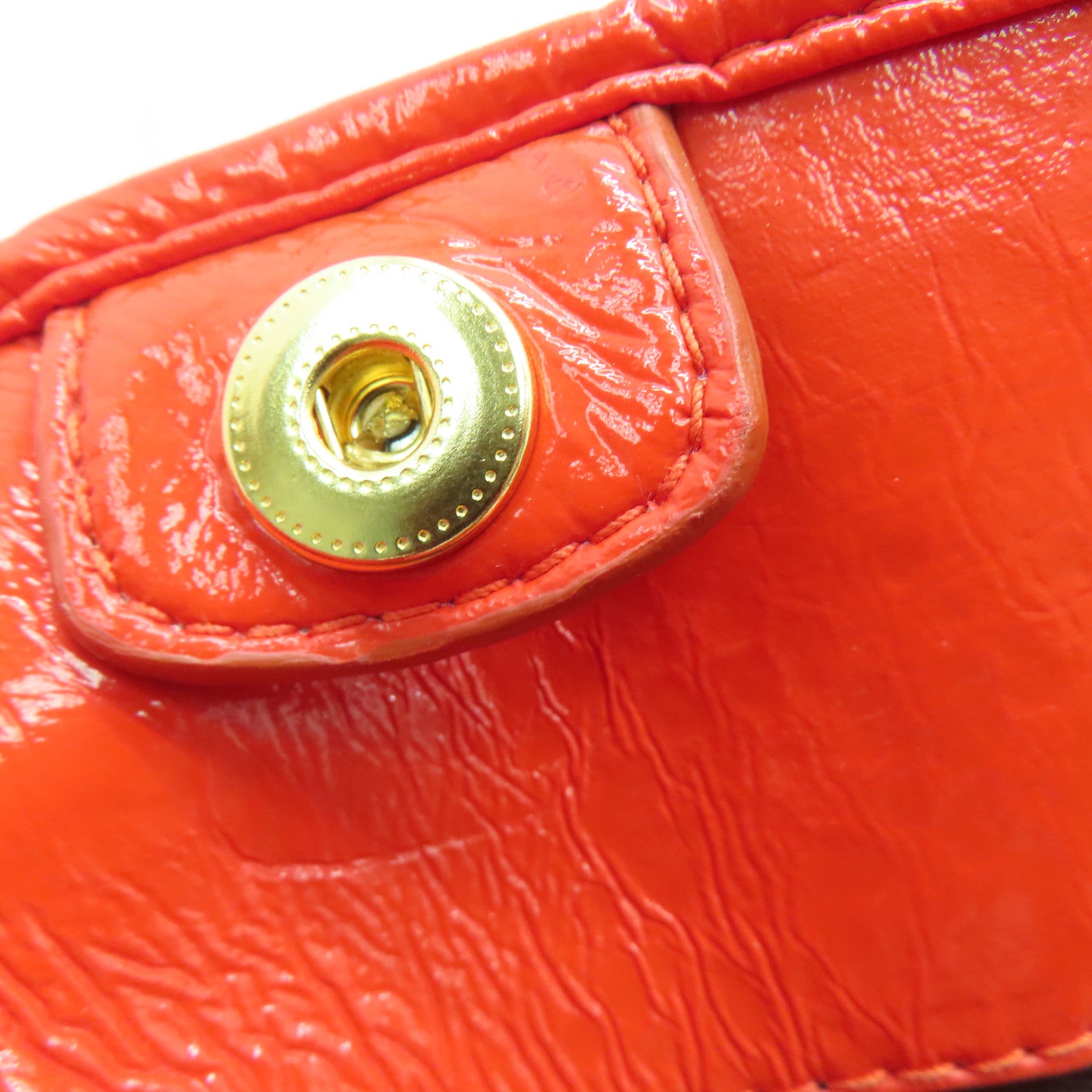 Miu Miu 漆皮皮革Tote Bag金扣手挽袋橙紅色