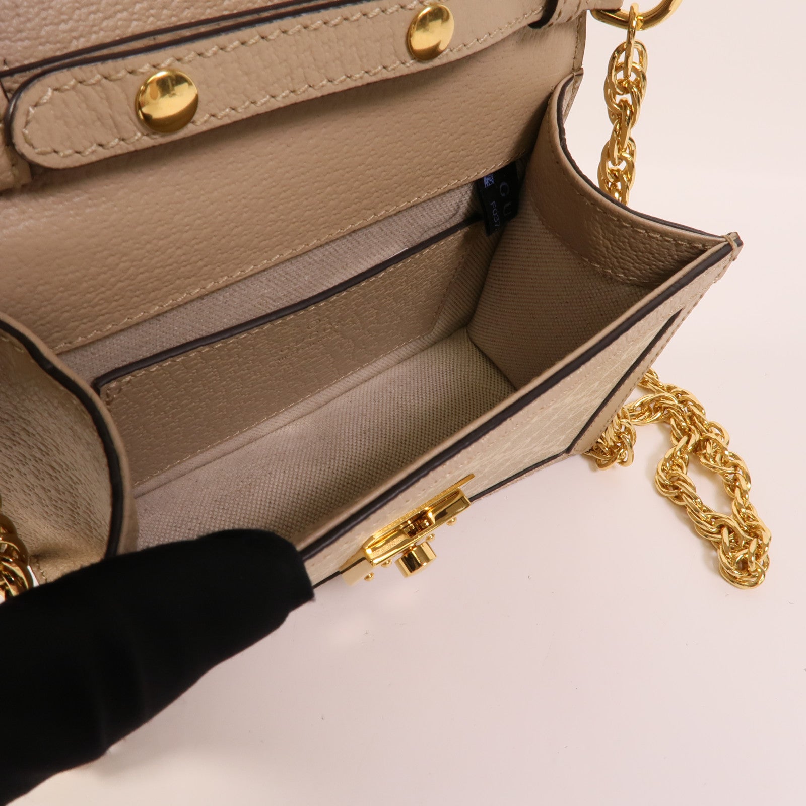 GUCCI 塗層帆布Mini Ophidia手挽肩背兩用袋