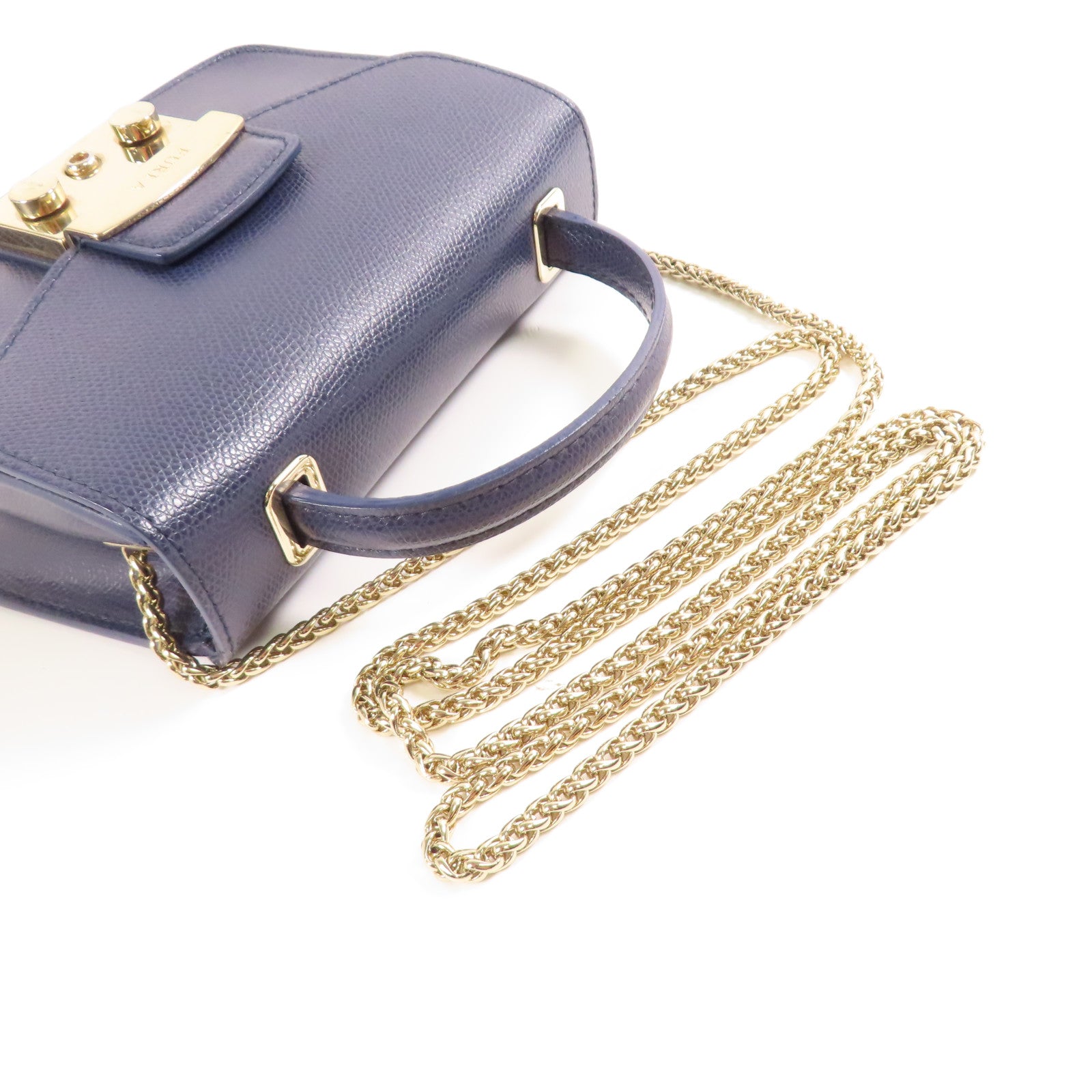 Furla 牛皮皮革Shoulder Bag金扣手挽肩背兩用袋