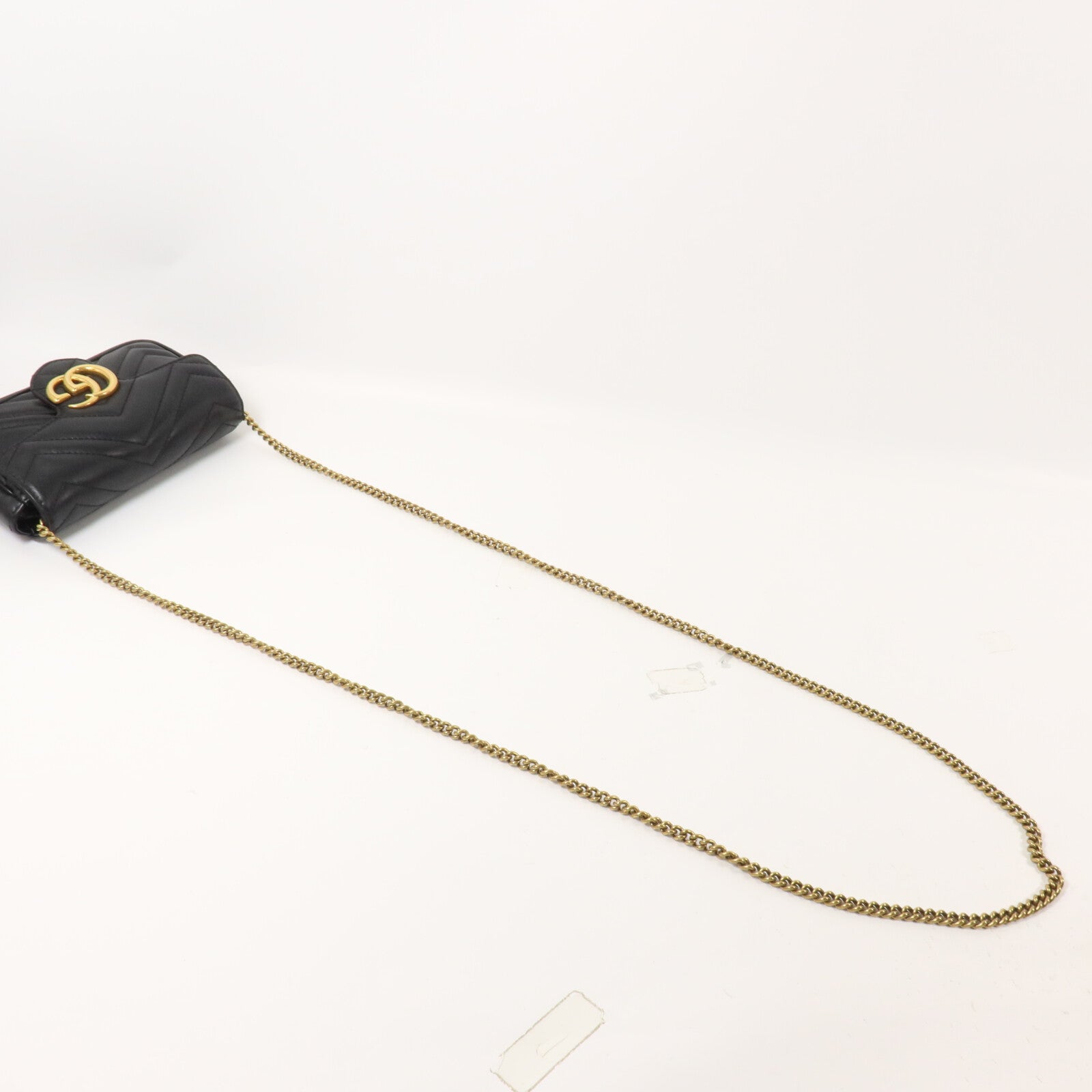 GUCCI 牛皮皮革GG Marmont Super Mini鏈帶肩背袋