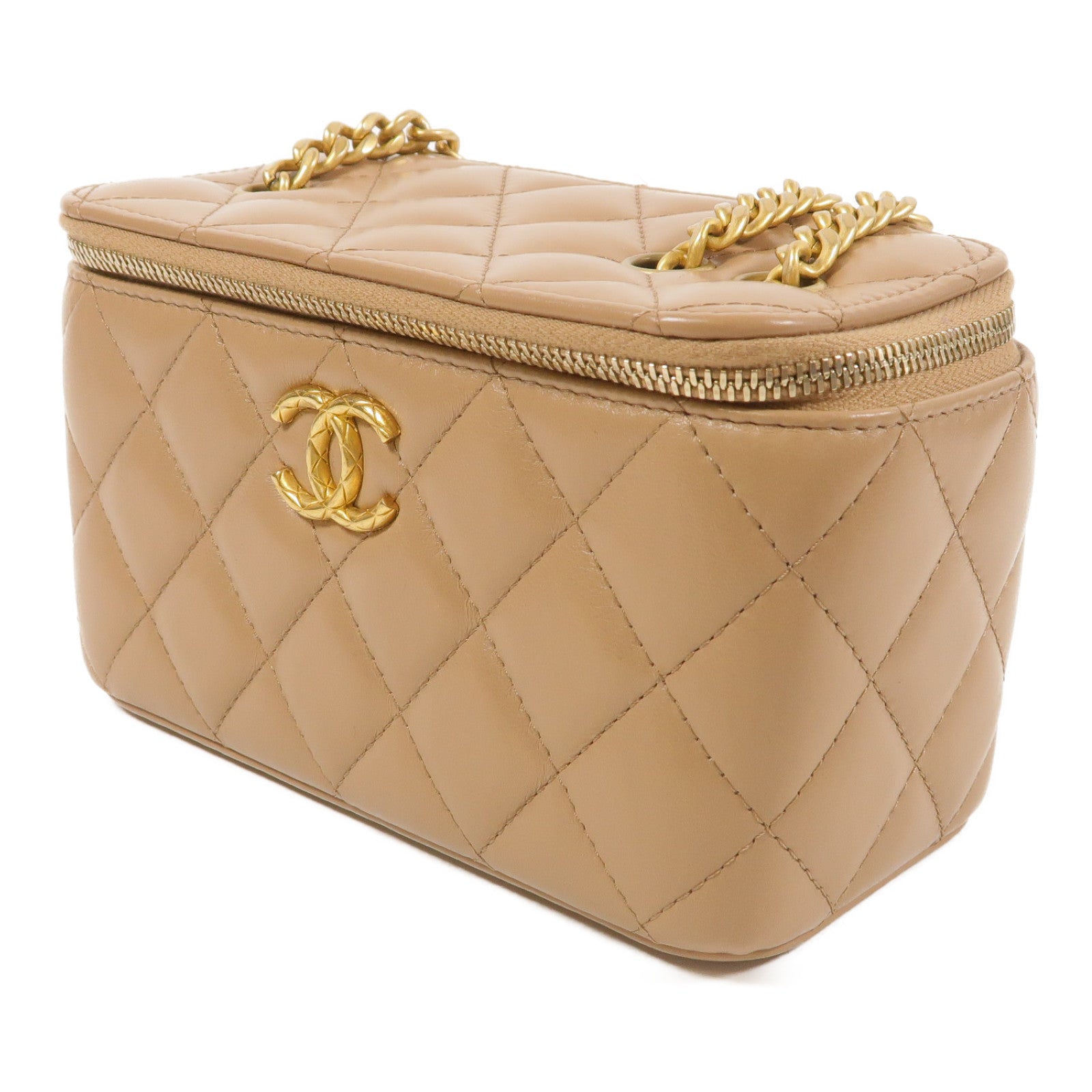CHANEL【激減優惠】 羊皮皮革Vanity Case金扣鏈帶肩背袋