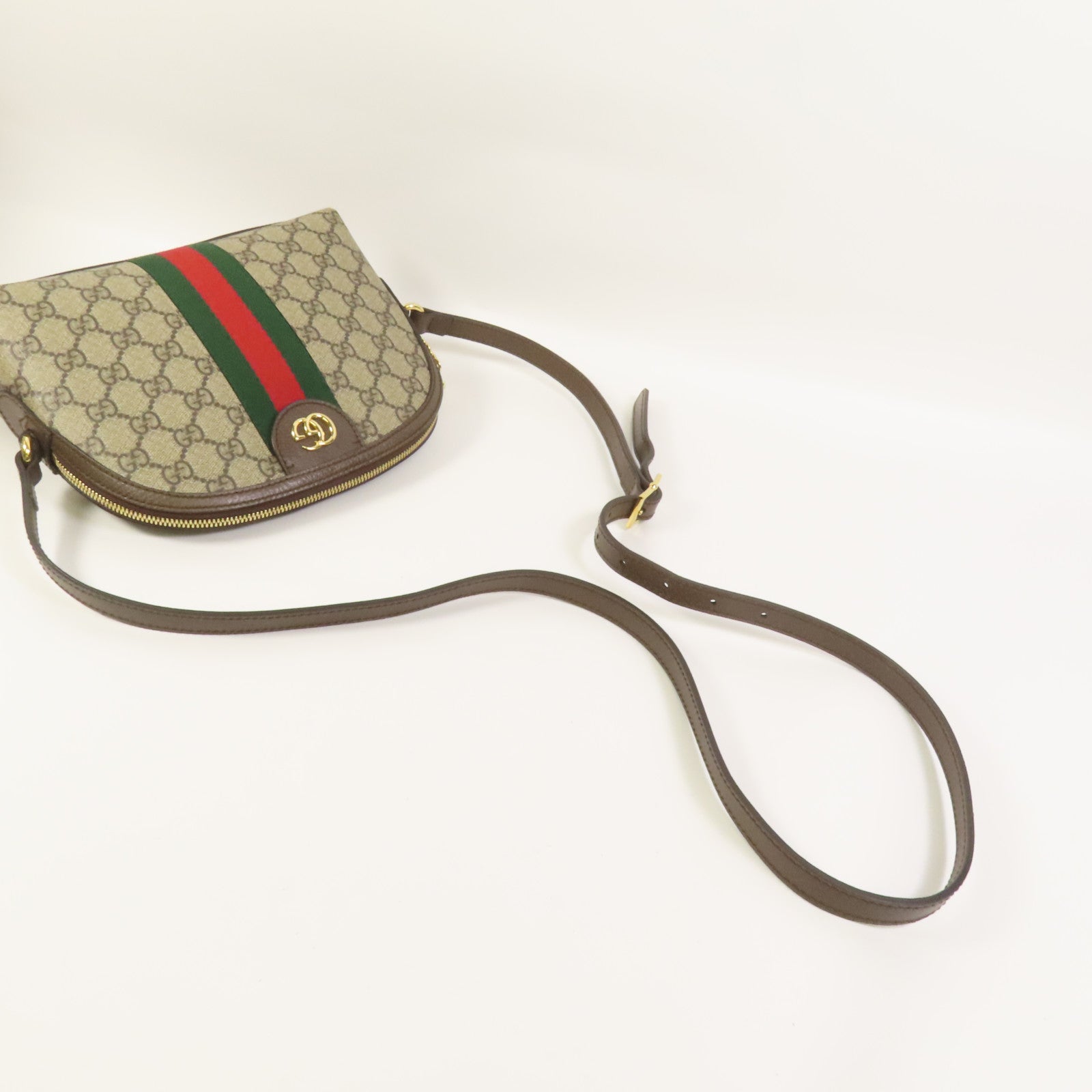 GUCCI 塗層帆布Shoulder Bag金扣肩背袋