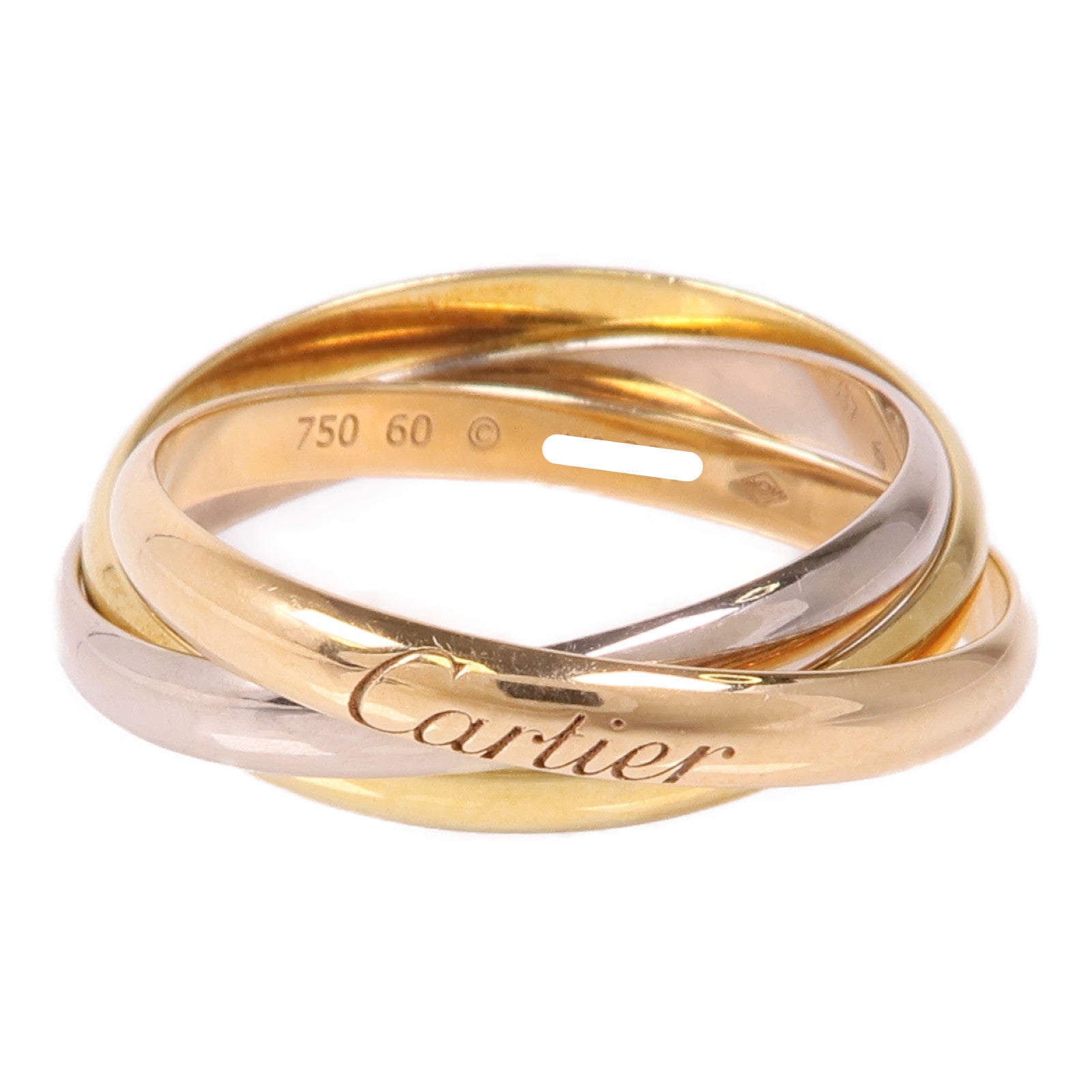CARTIER 18K白金/黃金/玫瑰金Trinity戒指US#9.25Cartier#60