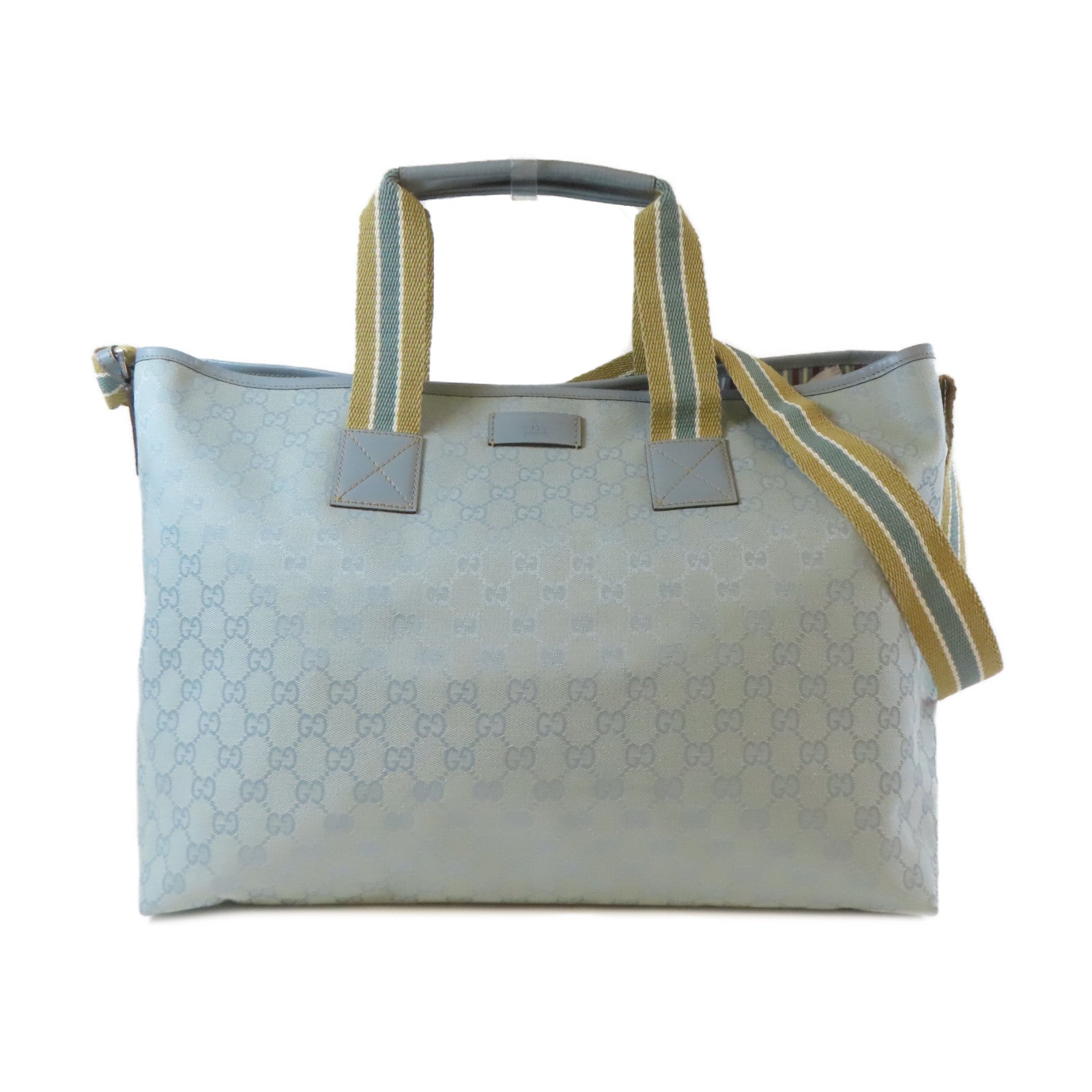 GUCCI 帆布2 Way Shoulder銀扣手挽肩背兩用袋藍色