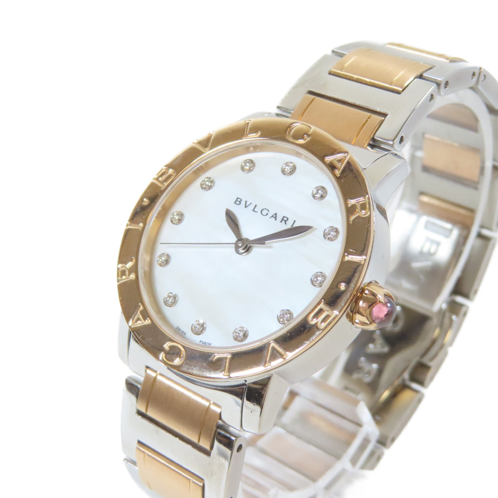 BVLGARI Bvlgari 18K玫瑰金/不鏽鋼手錶自動機芯白色