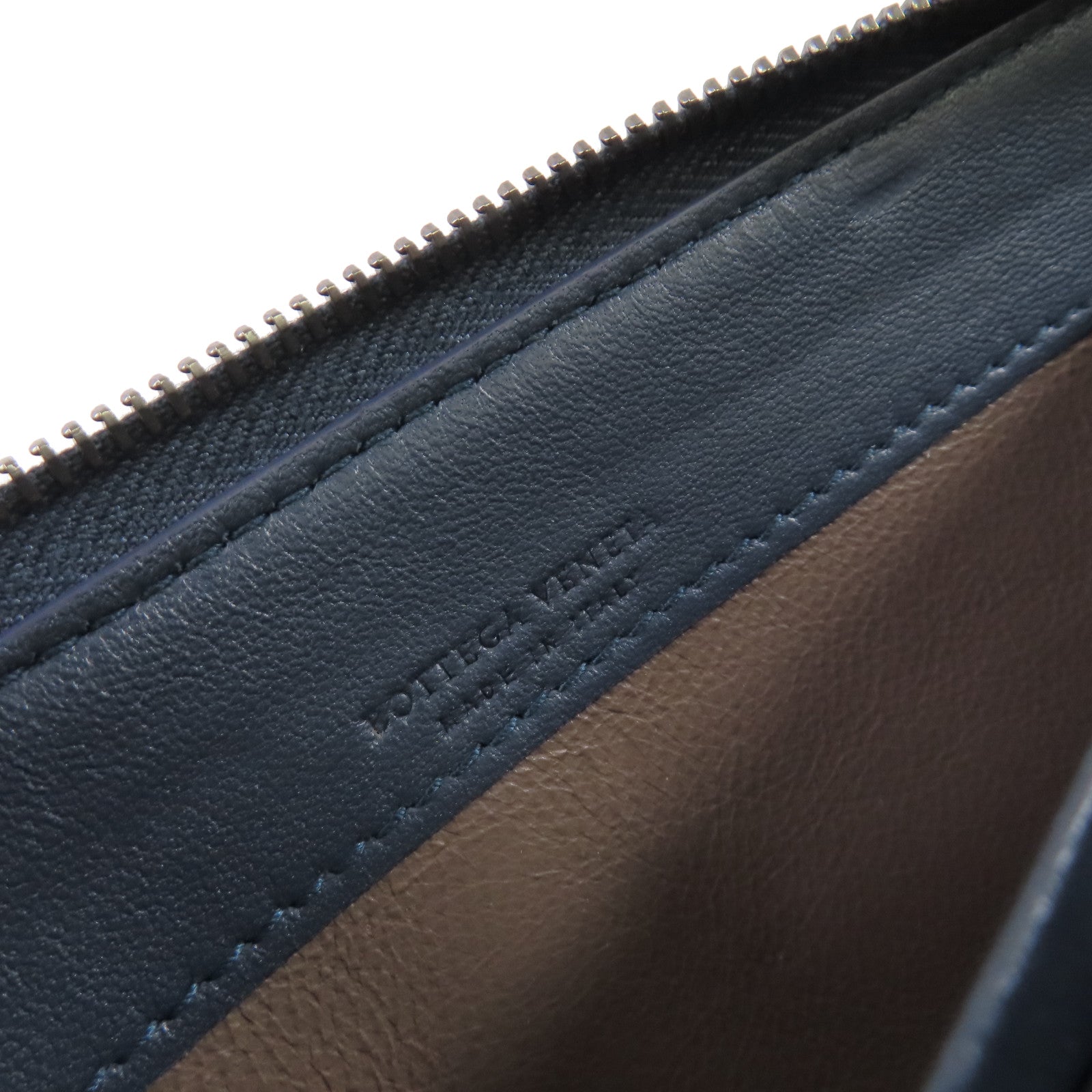 BOTTEGA VENETA 織紋皮革Zipper Long Wallet拉鏈長錢包藍色